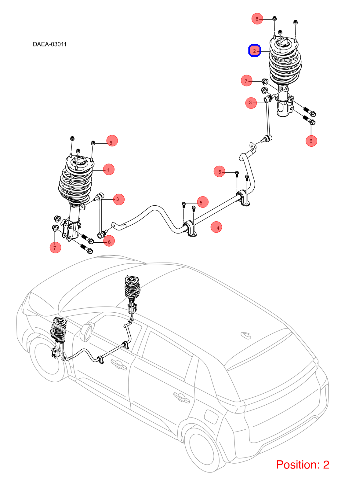 BYD Shock absorber OEM 1283439200 DAEA2905020 FOR D1 1283439200-BYD_OEM
