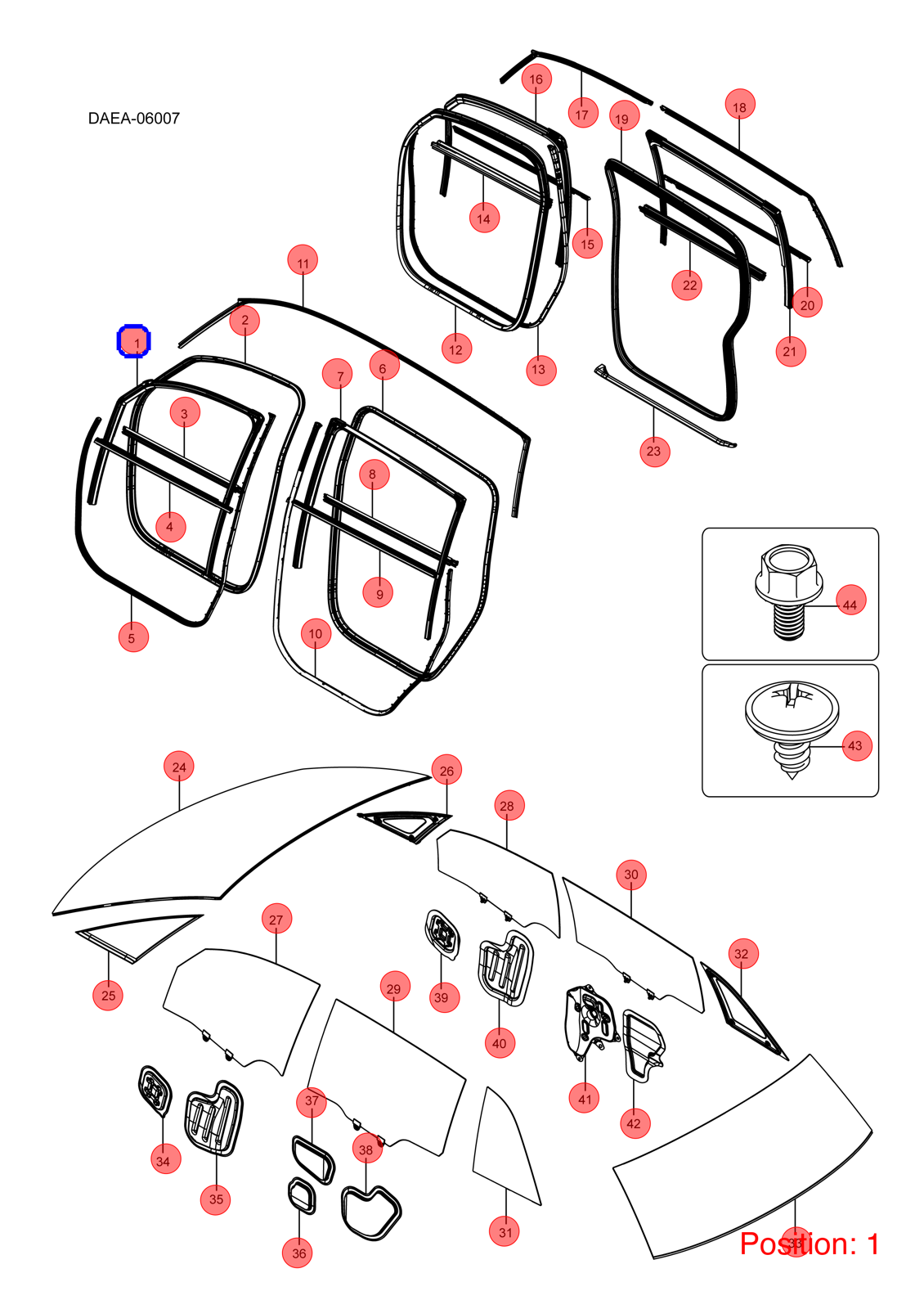 BYD Door glass lift rubber strip OEM 1283660000 DAEA6107113 FOR D1 1283660000-BYD_OEM
