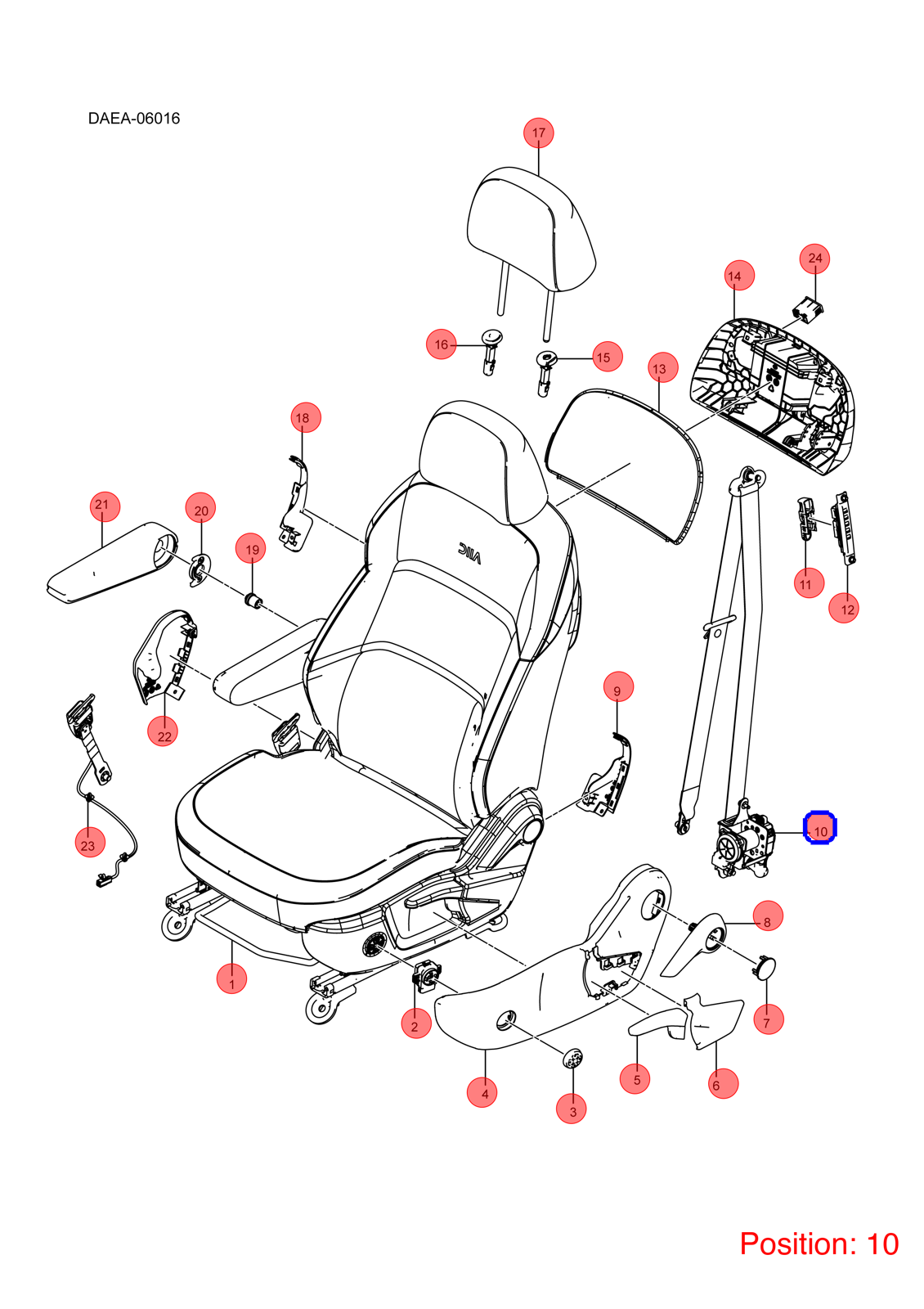 BYD Seat belt OEM 1283836000 DAEA5811010 FOR D1 1283836000-BYD_OEM