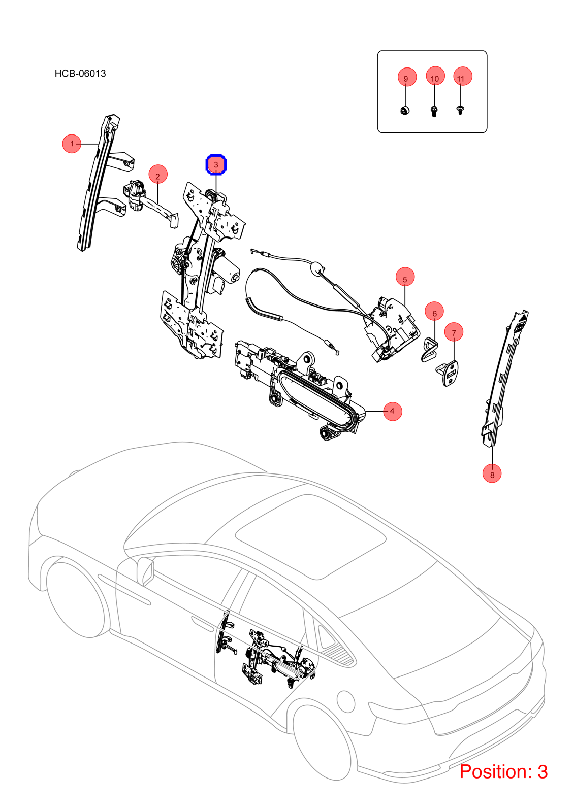 BYD Rear Left Door Window Regulator OEM 1284101600 HC6204100A FOR Han 1284101600-BYD_OEM
