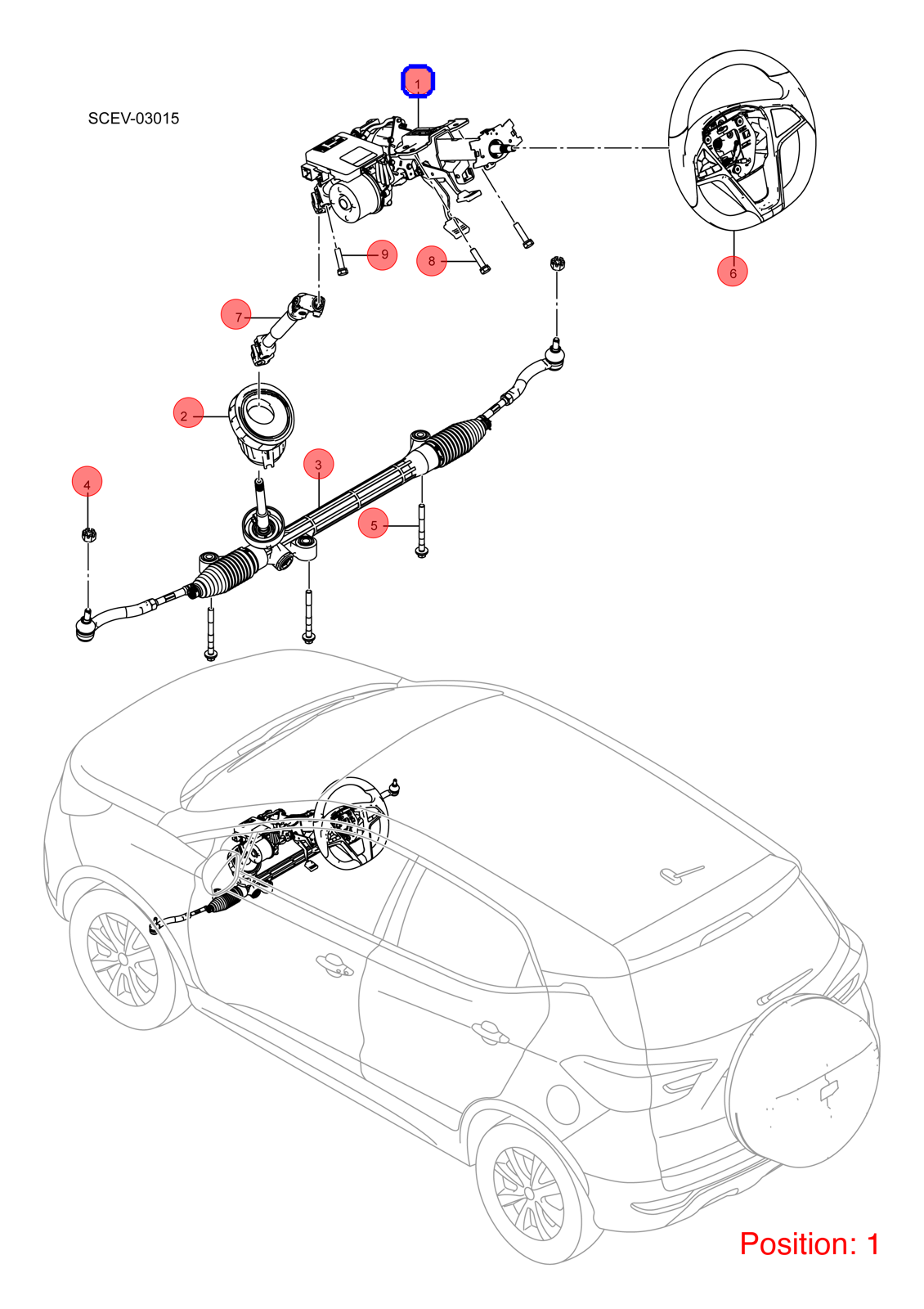 BYD Steering column OEM 1284185900 SCED3414010D1 FOR Atto3 Yuan 1284185900-BYD_OEM