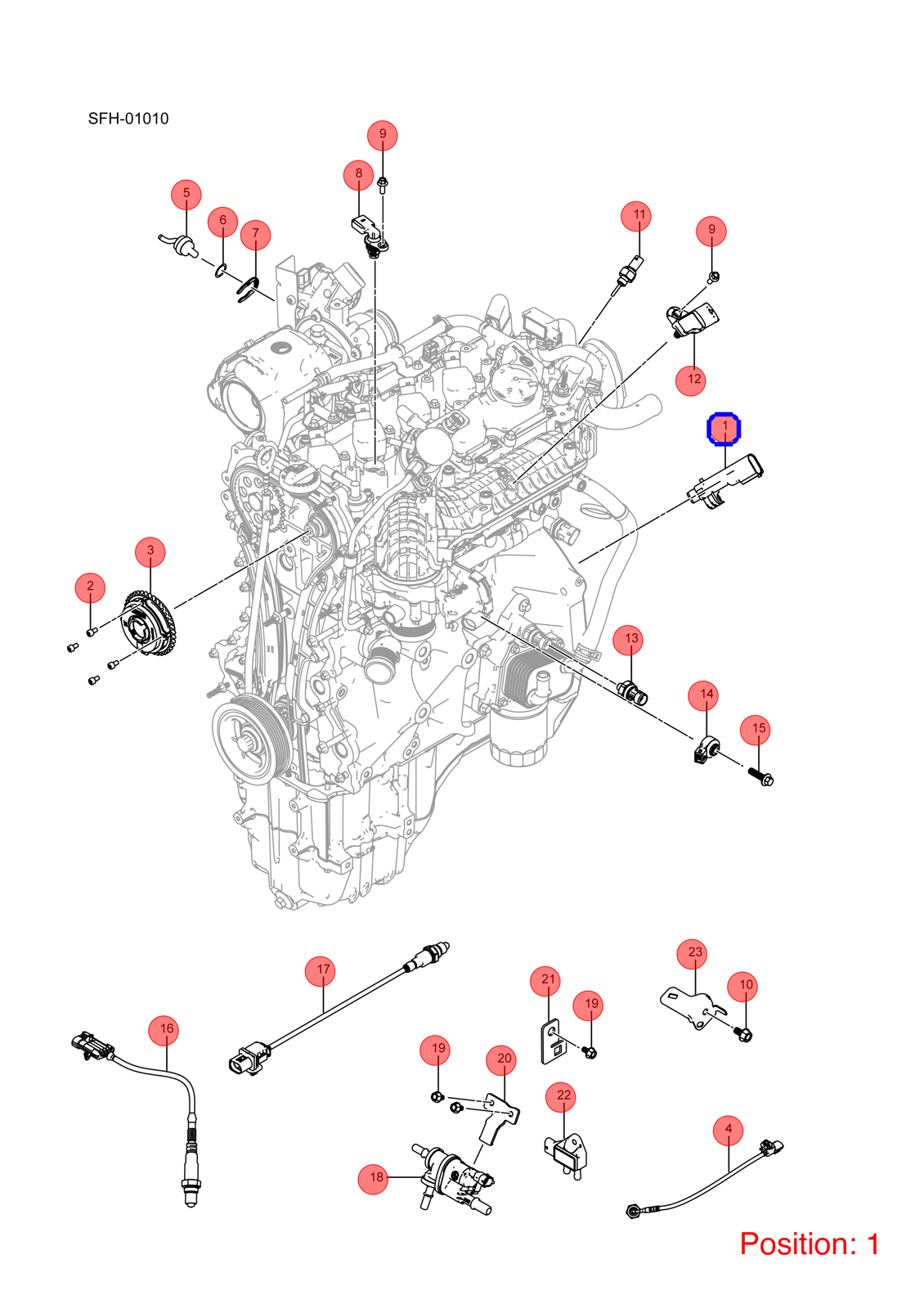 BYD Crankshaft position sensor OEM 1284886300 472QA3611200 FOR Qin Song KING Chazor Seal5 Destroyer YANGWANG 1284886300-BYD_OEM