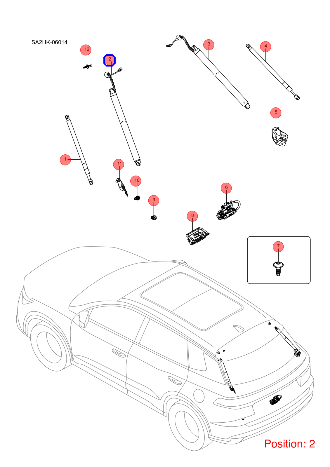 BYD Tailgate Lift Support OEM 1286390600 SA2FC6309511 FOR Song 1286390600-BYD_OEM
