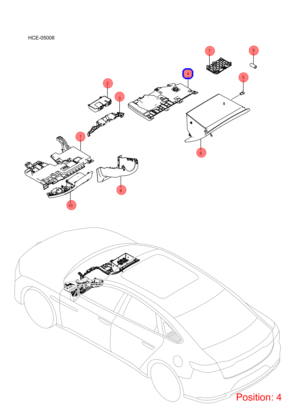 BYD Instrument panel trim OEM 1287600200 HC5306620A00DY FOR Han 1287600200-BYD_OEM