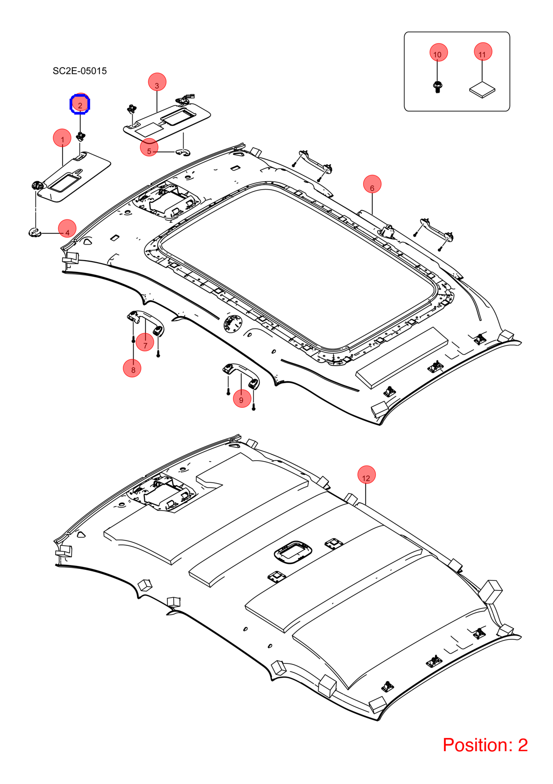 BYD Sun visor clip OEM 1289847500 SA2FC820403100A7 FOR Atto3 Yuan Song 1289847500-BYD_OEM