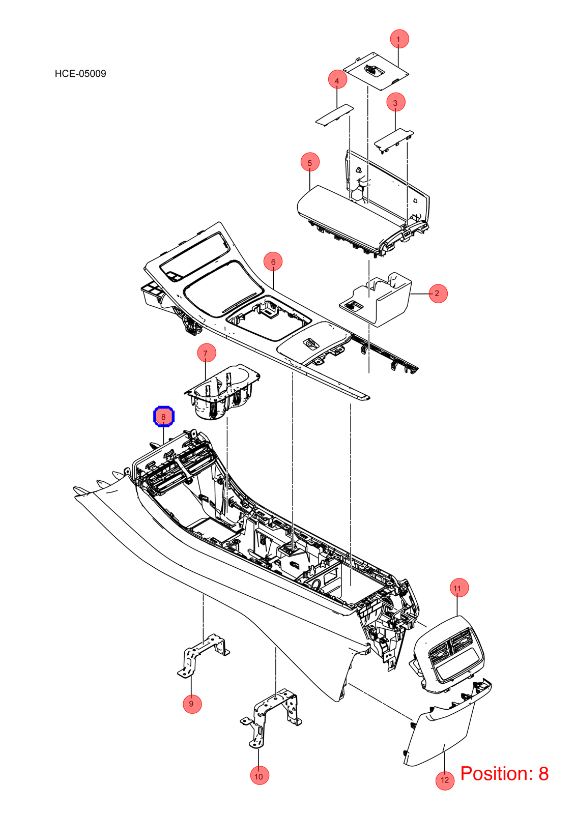 BYD Armrest box OEM 1290217900 HCE530510000LA1 FOR Han 1290217900-BYD_OEM