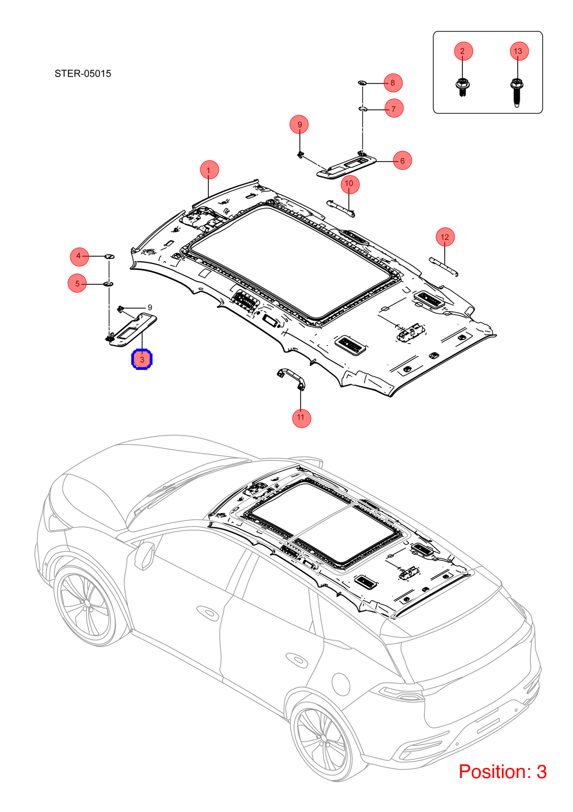 BYD Sun visor OEM 1295634100 SEH820401000A7 FOR Tang 1295634100-BYD_OEM