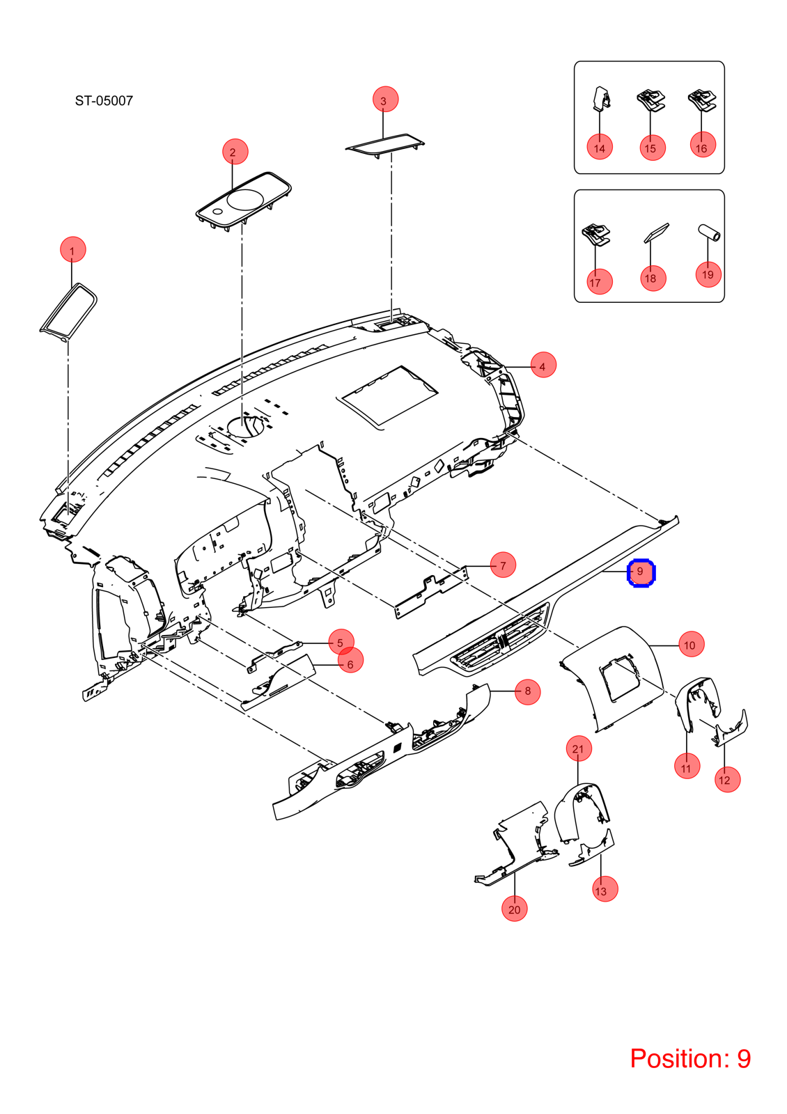 BYD Instrument panel trim OEM 1295710700 STHA5306140C00A7 FOR Tang 1295710700-BYD_OEM