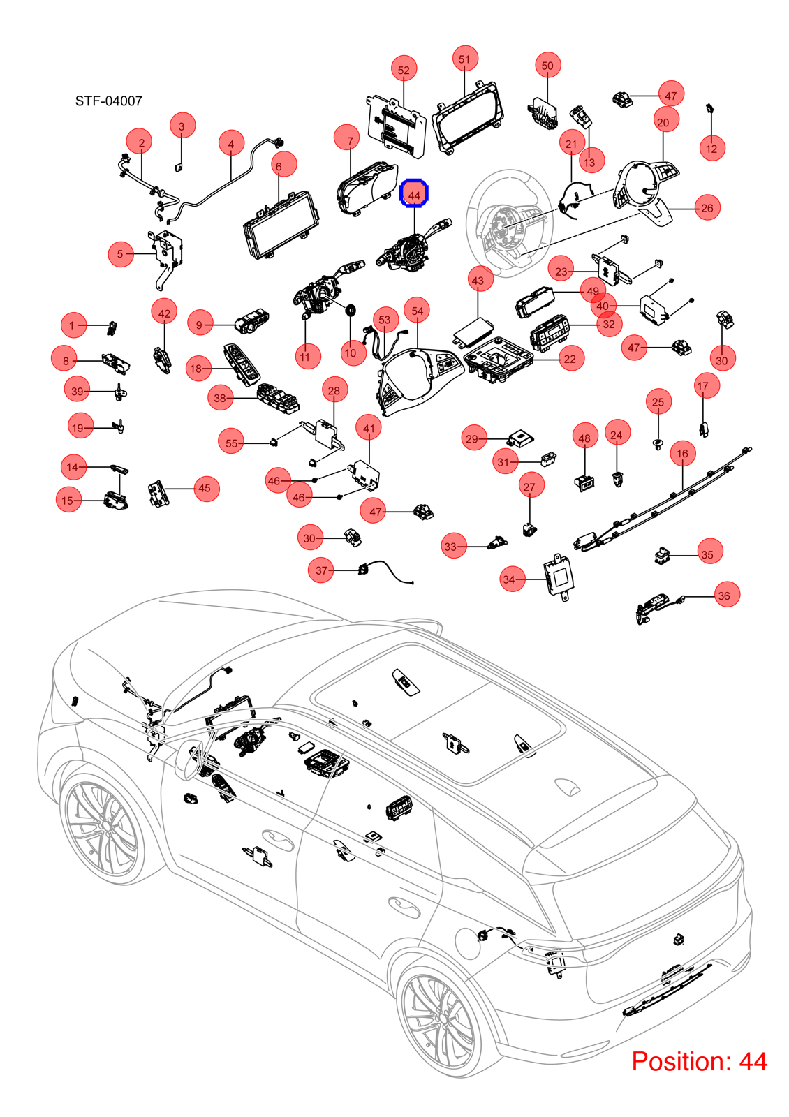 BYD Combination switch OEM 1297214200 SA2FC3774010PE1 FOR Tang 1297214200-BYD_OEM