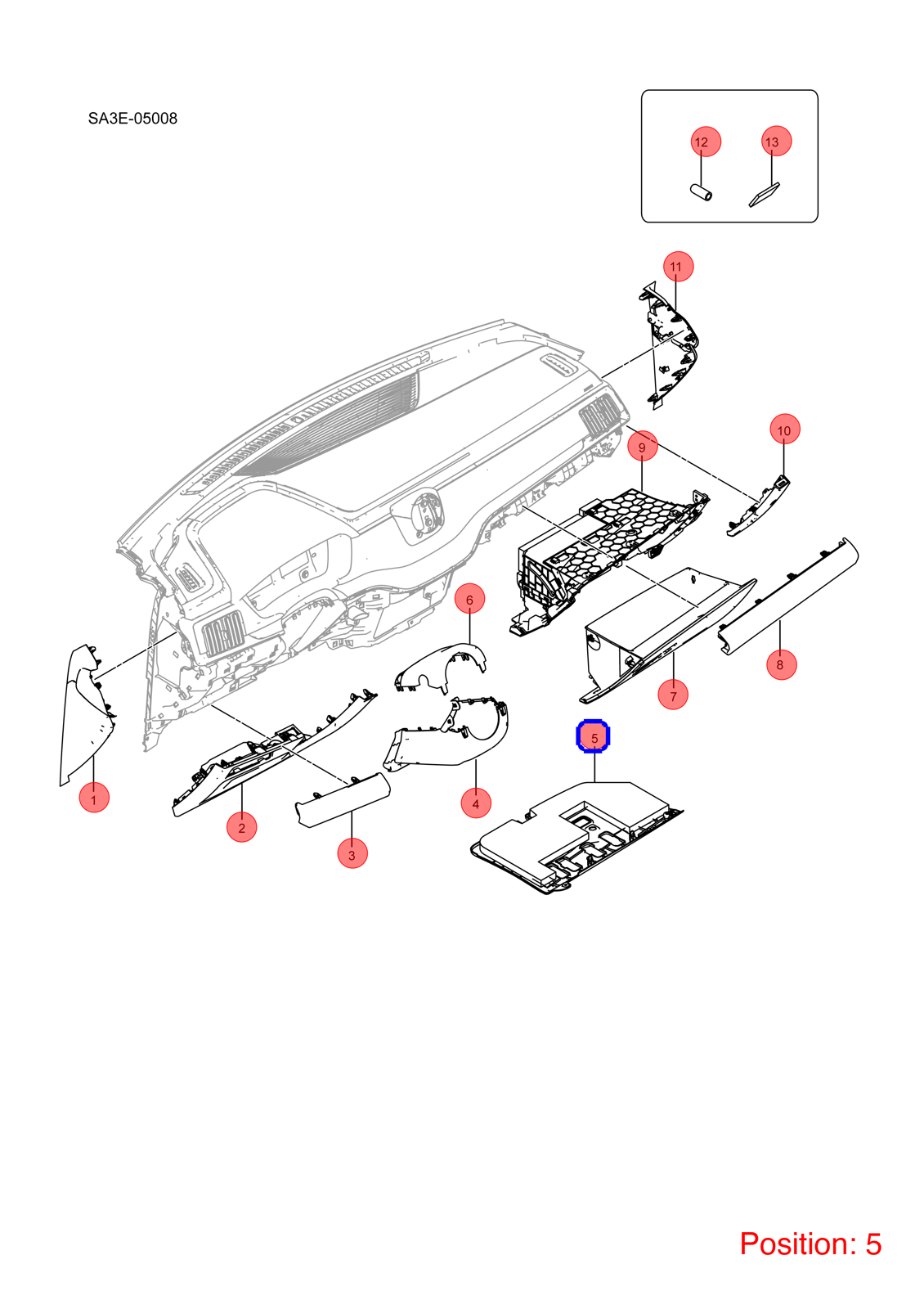 BYD Instrument panel trim OEM 1299968000 SA3F530662000DY FOR Song 1299968000-BYD_OEM