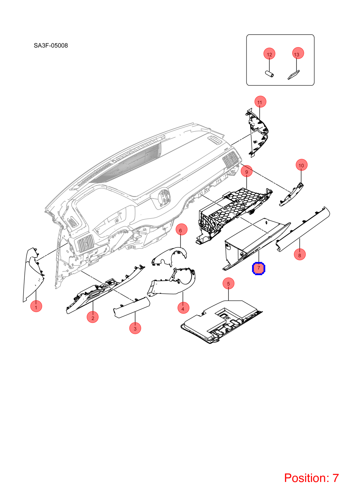 BYD Glove compartment OEM 1300094300 SA3F530301000A7 FOR Song 1300094300-BYD_OEM