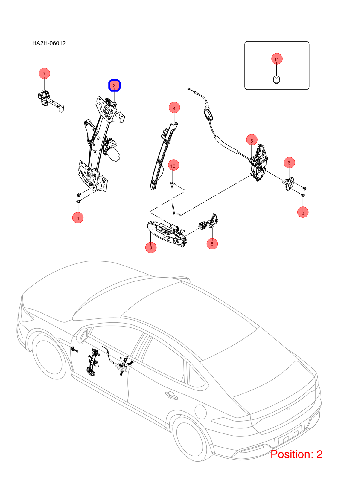 BYD Rear Left Door Window Regulator OEM 1300112000 HAD6104100D FOR Qin KING Chazor Seal5 Destroyer 1300112000-BYD_OEM