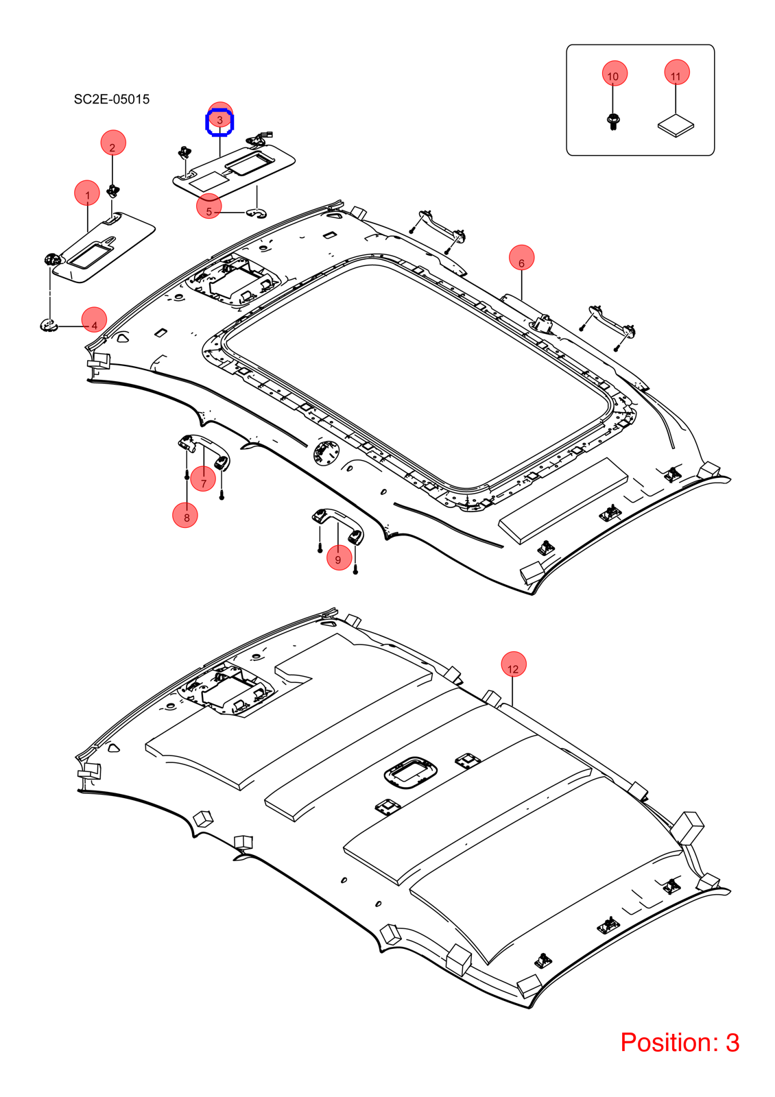 BYD Sun visor OEM 1300493600 SA2FC8204020A00A7 FOR Atto3 Yuan Song 1300493600-BYD_OEM