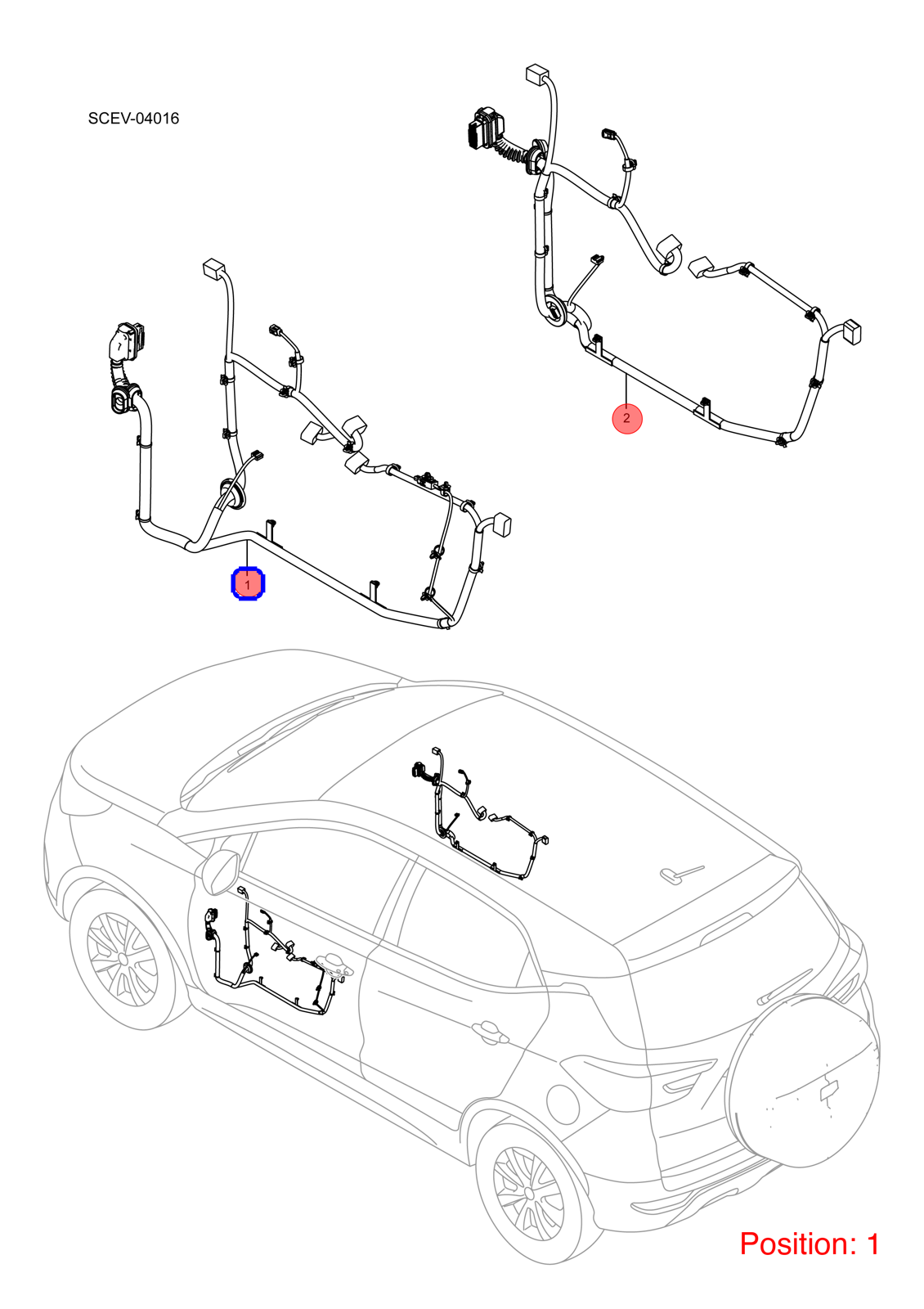 BYD Door wiring harness OEM 1301612200 SCEQ4002100AAD1 FOR Atto3 Yuan 1301612200-BYD_OEM
