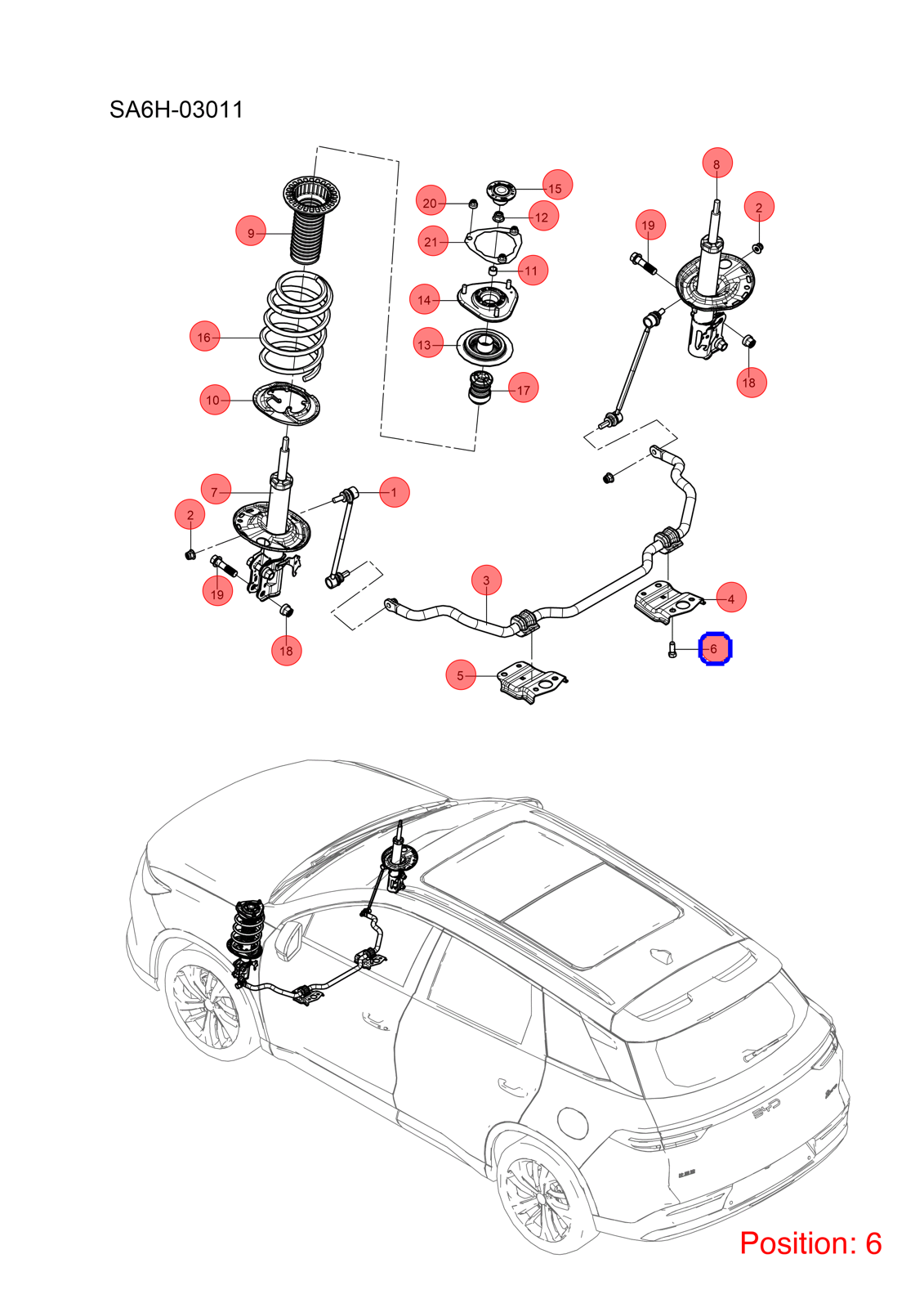 BYD Shock absorber OEM 1301707800 SA2905100B FOR Song 1301707800-BYD_OEM