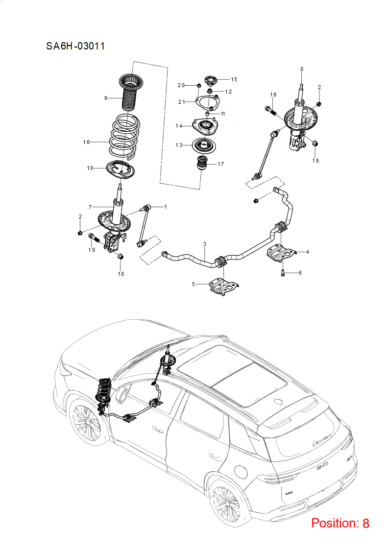 BYD Shock absorber OEM 1301707900 SA2905200B FOR Song 1301707900-BYD_OEM