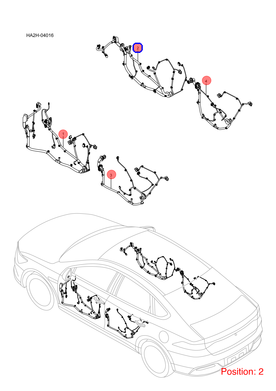 BYD Door wiring harness OEM 1301743300 HA2HE4002200A FOR Qin 1301743300-BYD_OEM