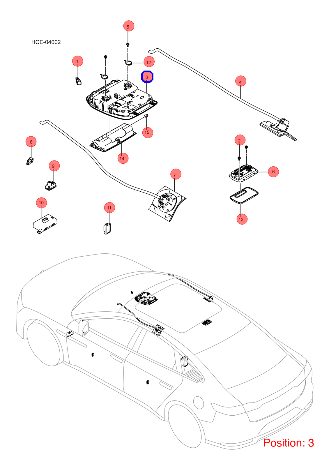 BYD Reading light OEM 1303239800 HC4123010C00A7 FOR Han 1303239800-BYD_OEM