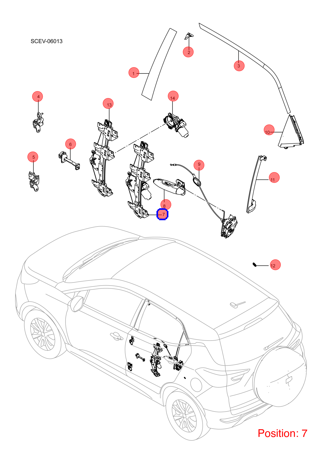BYD Rear Left Door Window Regulator OEM 1303935700 SCED6204109 FOR Atto3 Yuan 1303935700-BYD_OEM