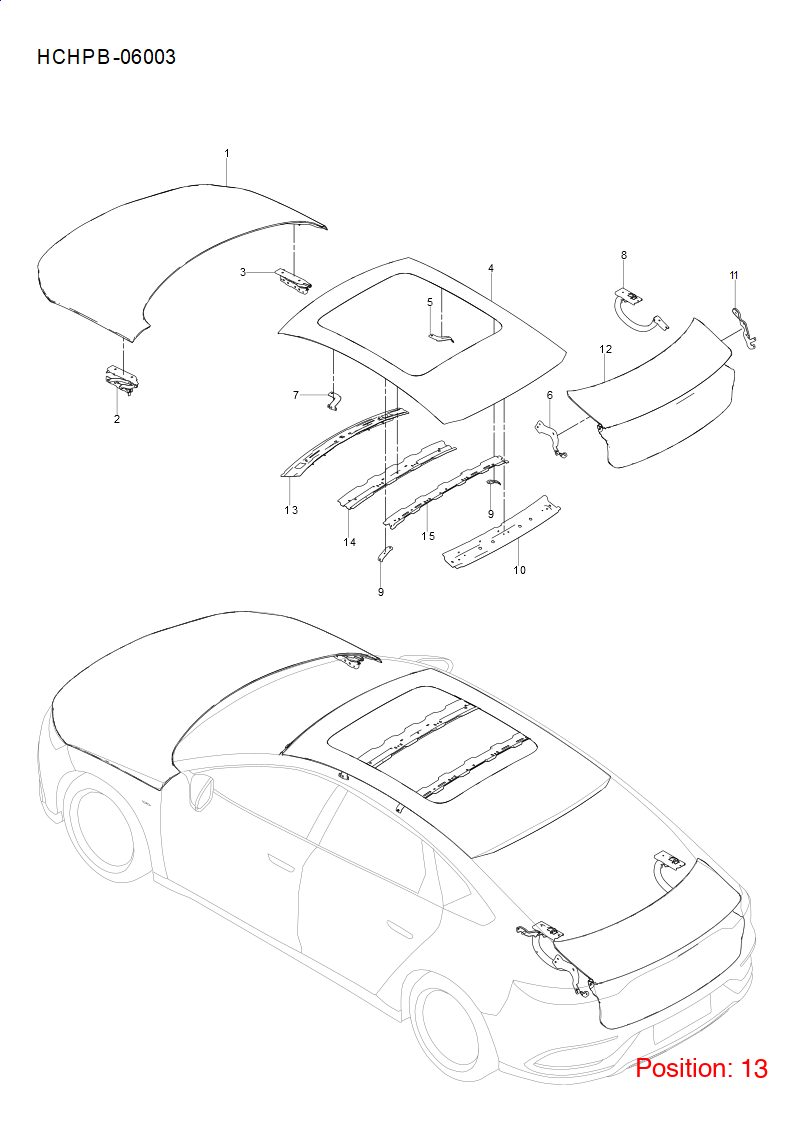BYD Roof beam OEM 1308916700 HC570120077 FOR Han 1308916700-BYD_OEM