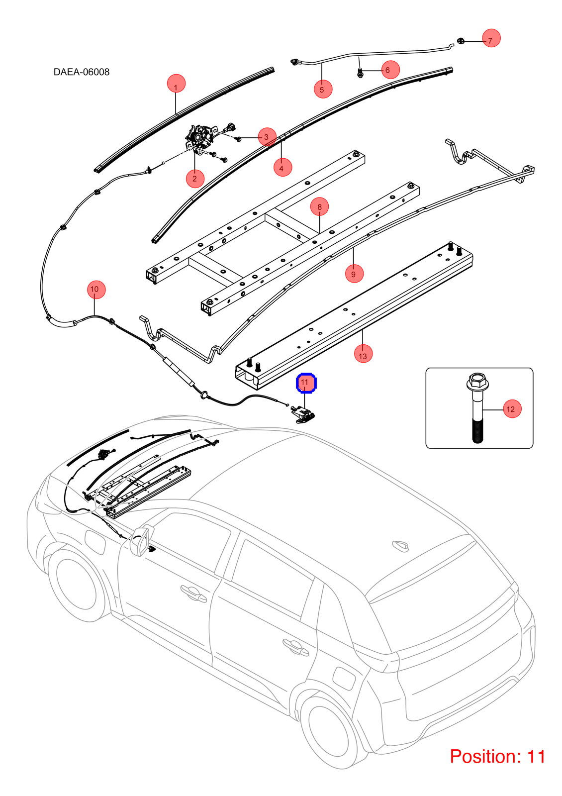 BYD Hood handle OEM 1309603800 HC840251000DJ FOR D1 1309603800-BYD_OEM