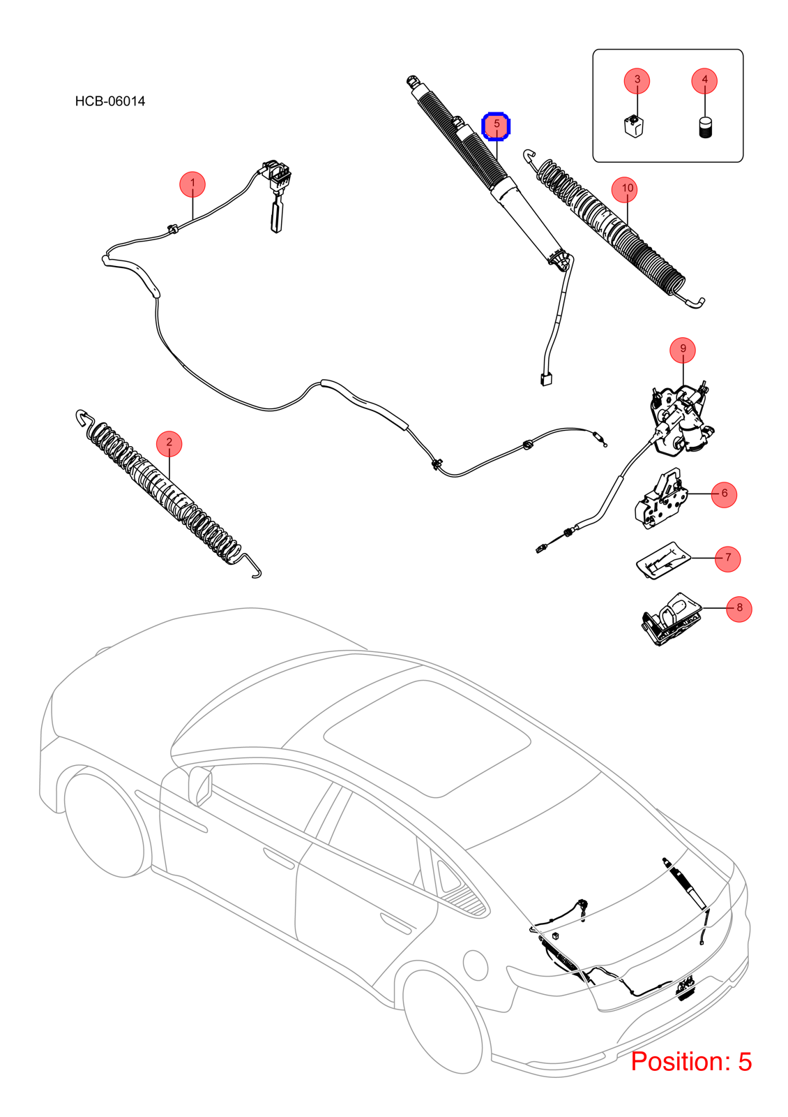 BYD Tailgate spring OEM 1310786100 HCHY5606919 FOR Han 1310786100-BYD_OEM