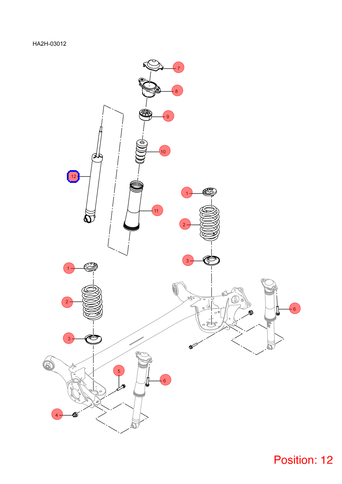 BYD Shock absorber OEM 1312299400 HAD2915800G FOR Qin KING Chazor Seal5 Destroyer 1312299400-BYD_OEM