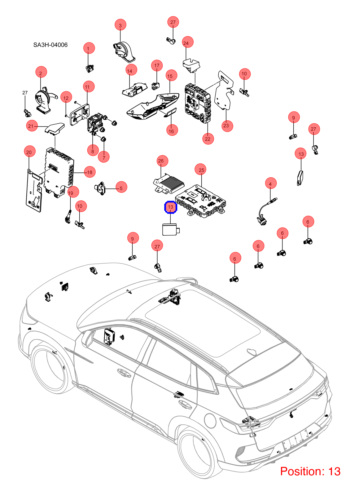 BYD Lane change sensor OEM 1312377200 SA3H3603600 FOR Song 1312377200-BYD_OEM