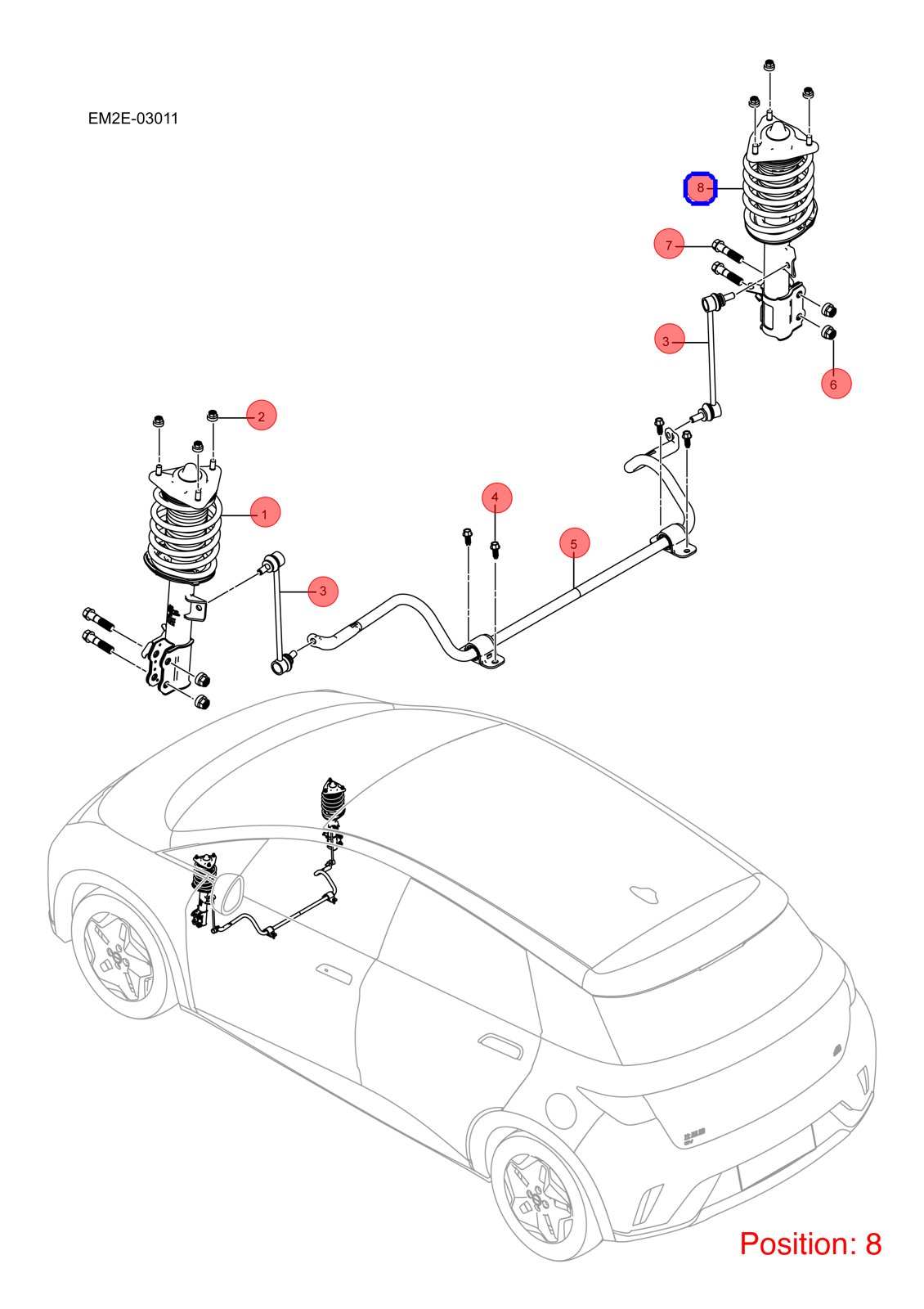 BYD Shock absorber OEM 1312813400 EM2E2905020B FOR Dolphin 1312813400-BYD_OEM