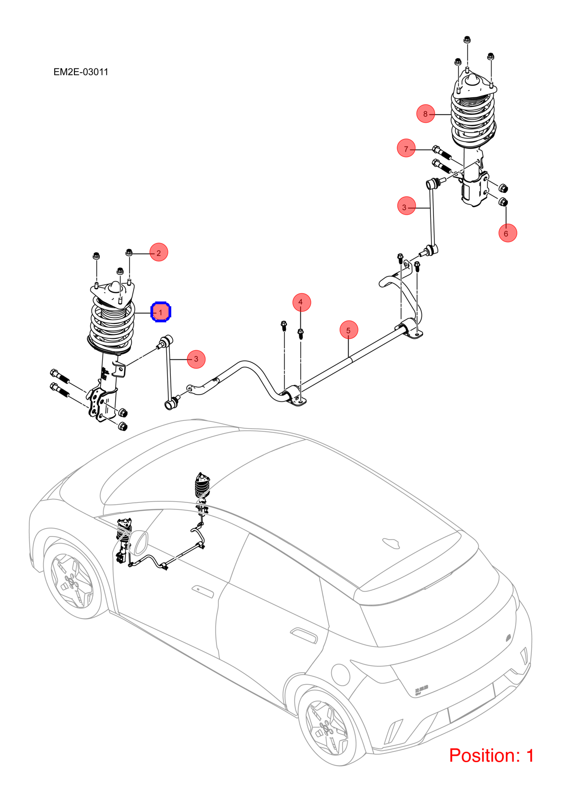 BYD Shock absorber OEM 1312813500 EM2E2905010B FOR Dolphin 1312813500-BYD_OEM