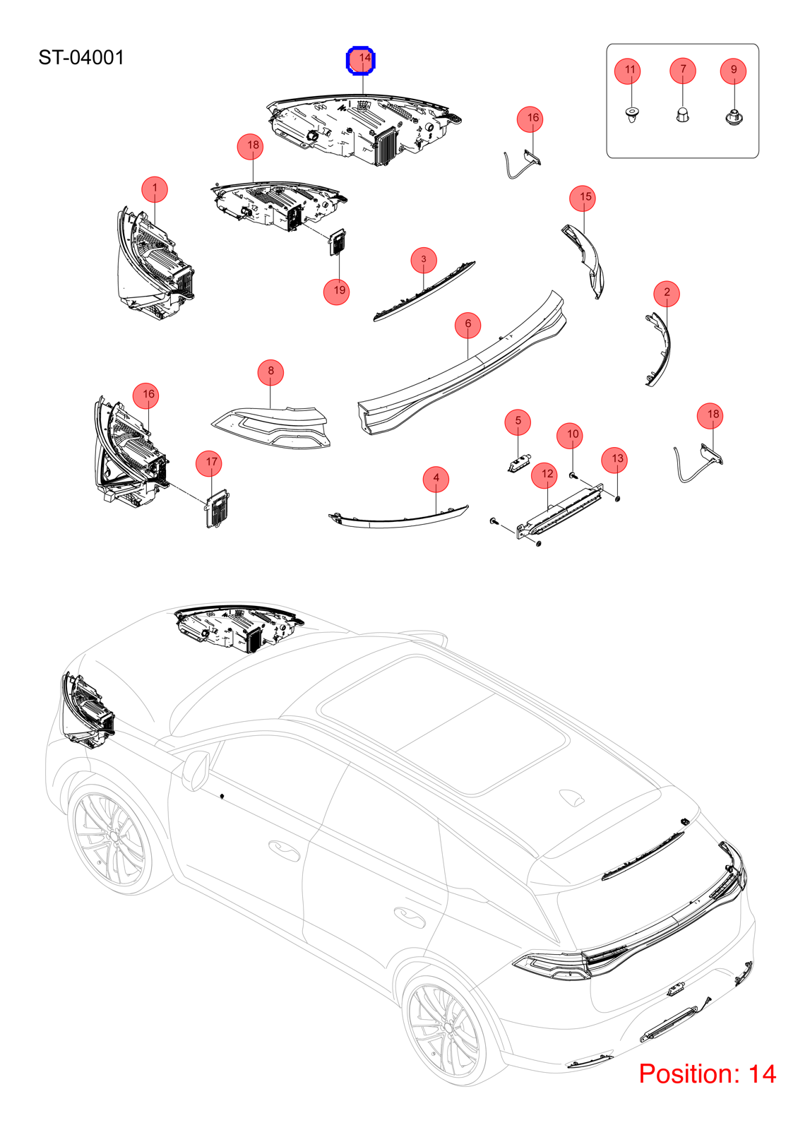 BYD Front headlight adjustment computer OEM 1313076000 STHA4121720A FOR Tang 1313076000-BYD_OEM