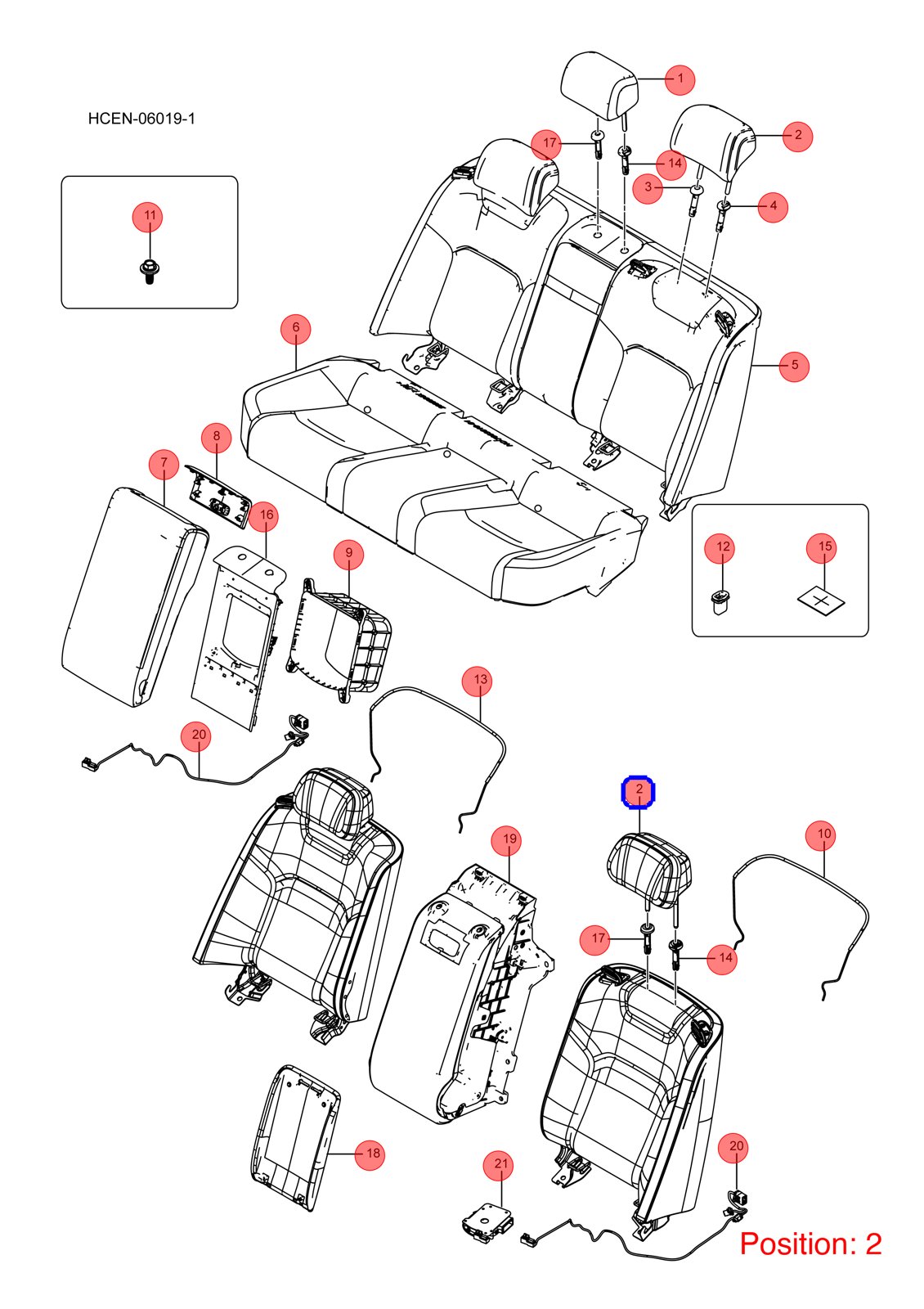 BYD Seat headrest OEM 1313160600 HC7008010A FOR Han 1313160600-BYD_OEM
