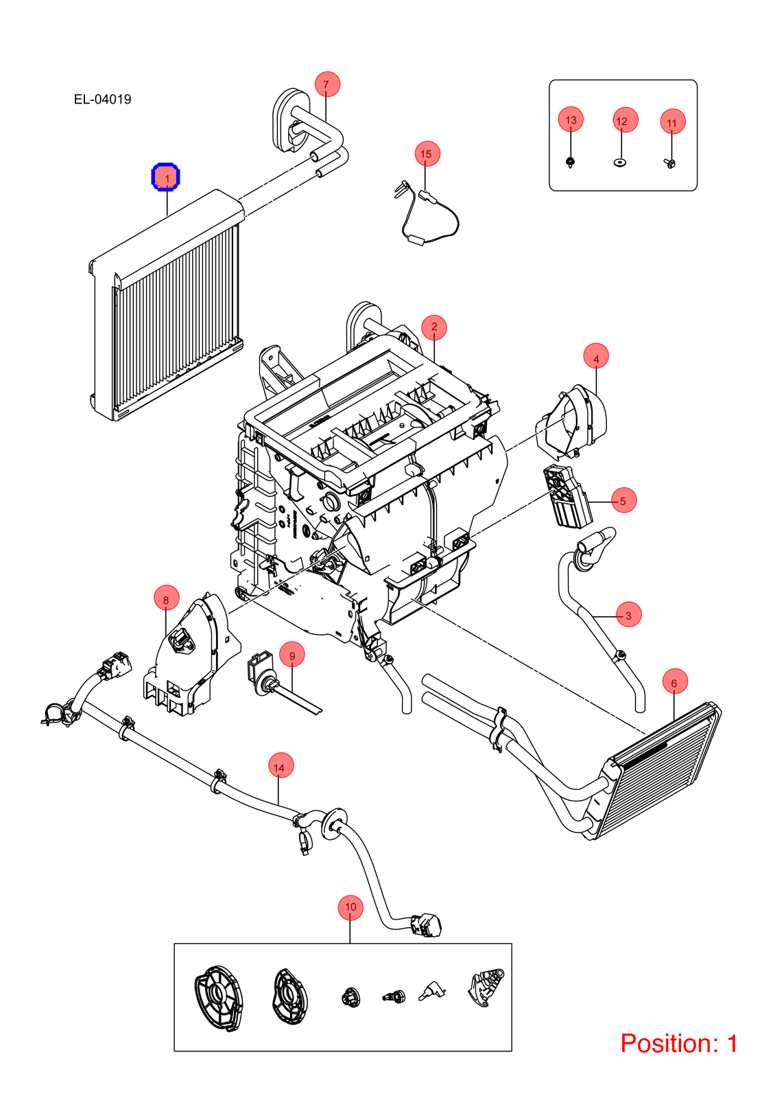 BYD A/C Evaporator Core OEM 1313298500 EM2E8107010 FOR Atto3 Yuan Dolphin 1313298500-BYD_OEM
