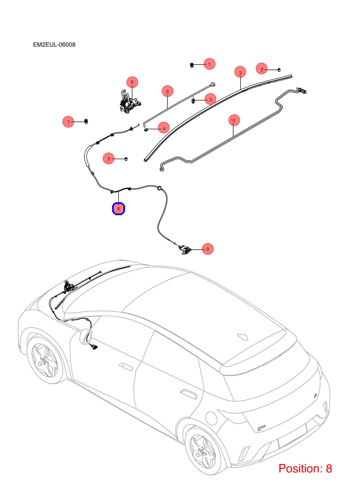 BYD Hood Release Cable OEM 1313658000 EM2E8402520 FOR Dolphin 1313658000-BYD_OEM