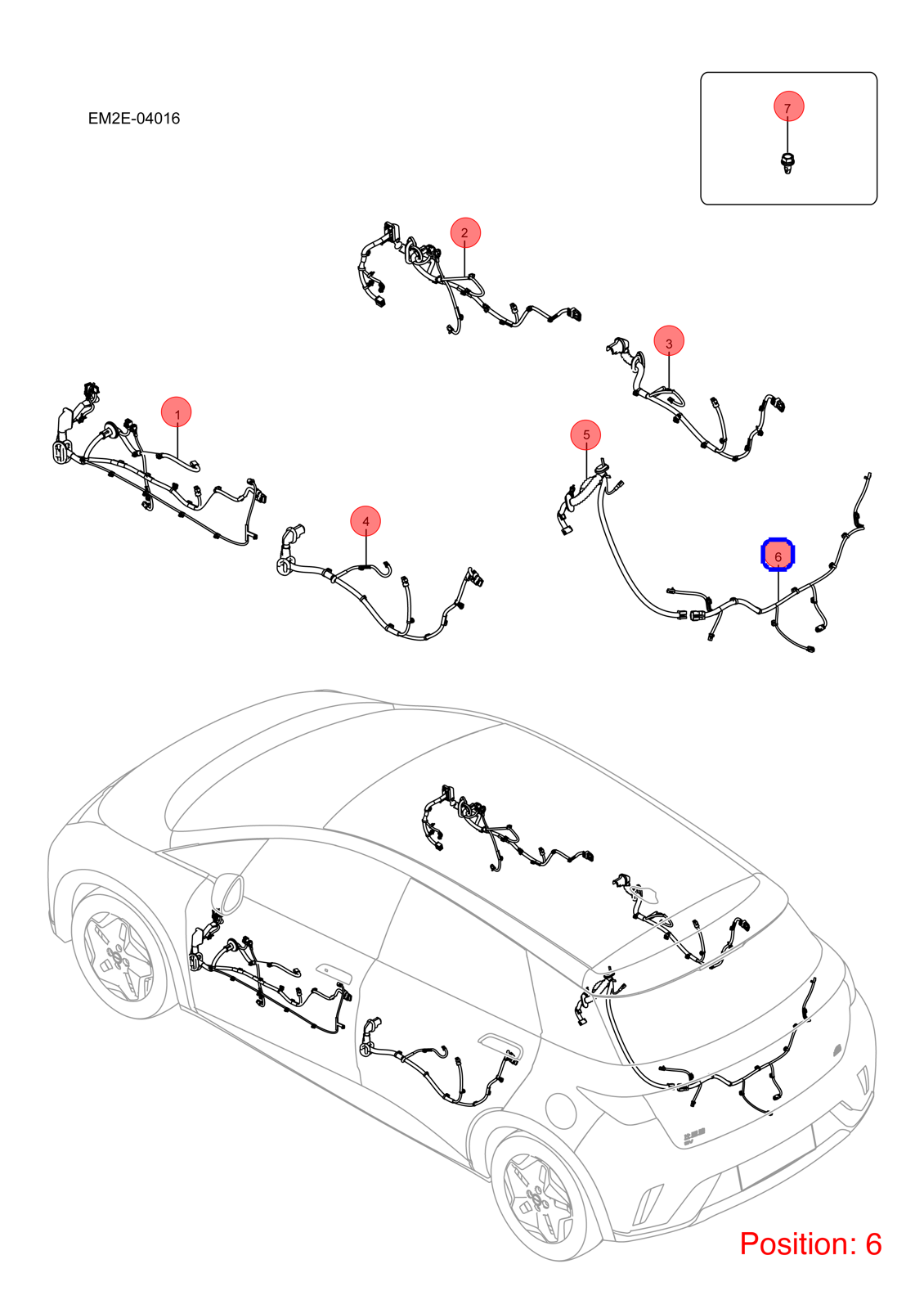 BYD Tailgate wiring harness OEM 1313659200 EM2E4002720A FOR Dolphin 1313659200-BYD_OEM