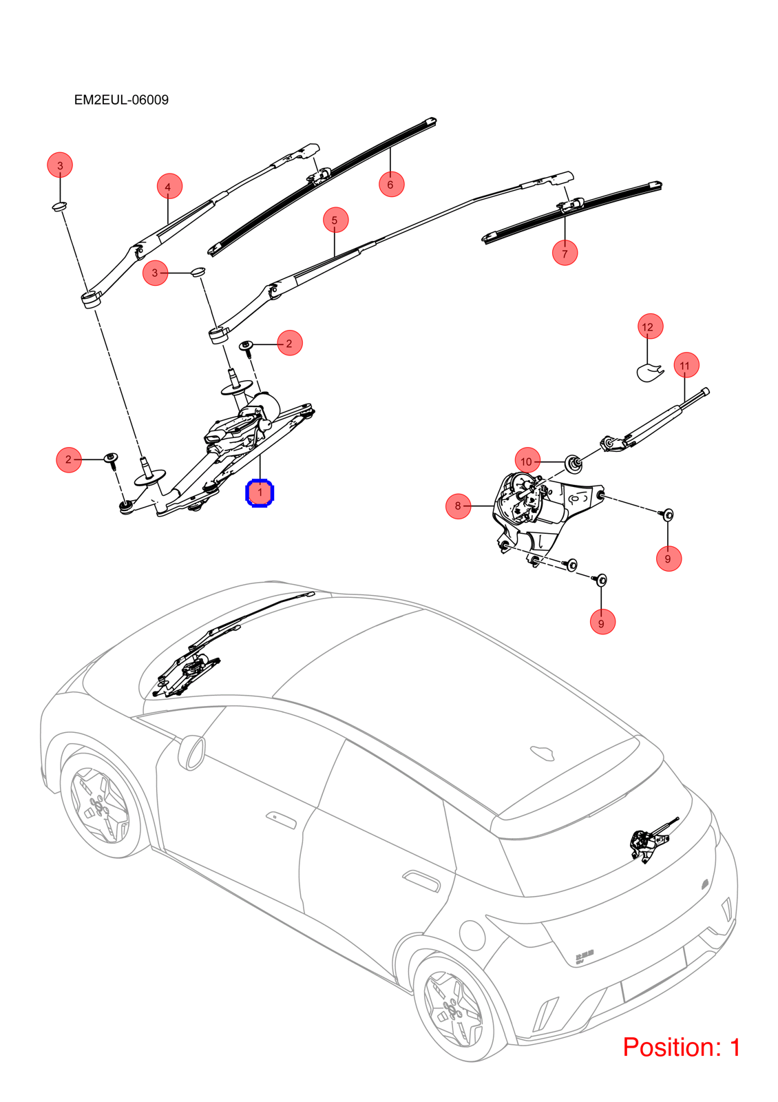 BYD Wiper linkage motor assembly OEM 1313665900 EM2E5205300 FOR Dolphin 1313665900-BYD_OEM