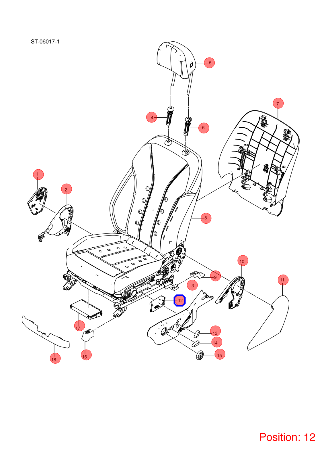 BYD Seat adjustment switch OEM 1314271500 STHA3743710 FOR Tang 1314271500-BYD_OEM