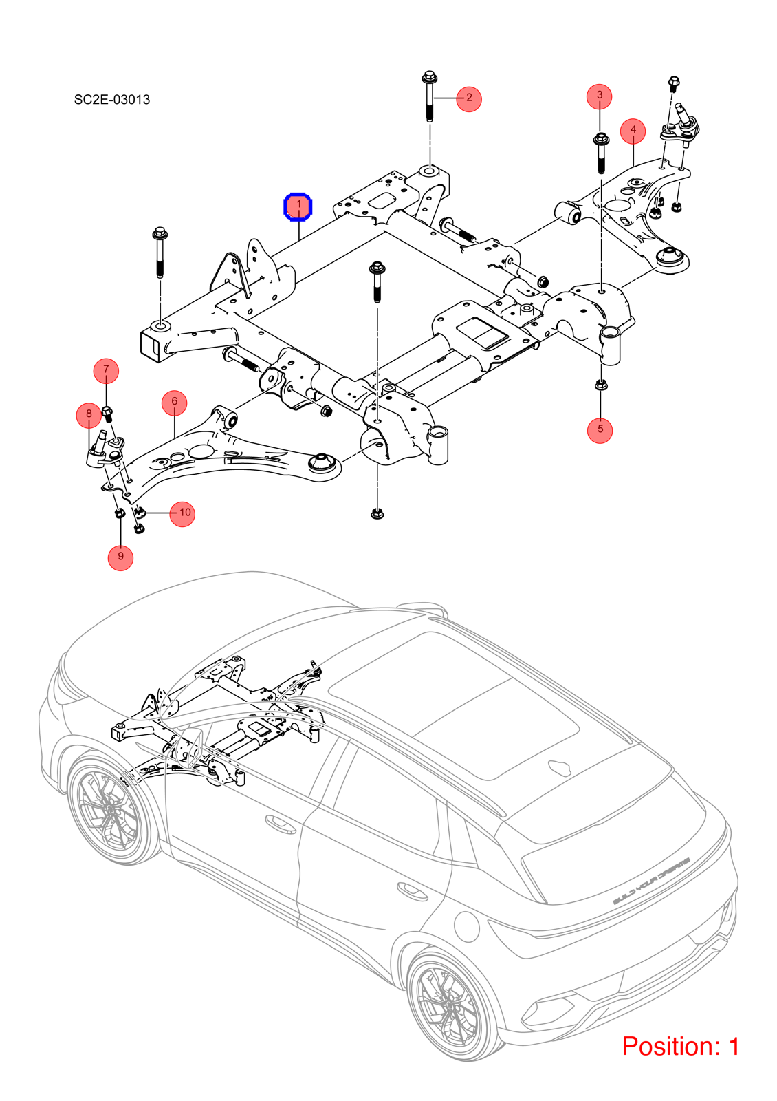 BYD Front axle OEM 1314889900 SC2EE2810010 FOR Atto3 Yuan 1314889900-BYD_OEM