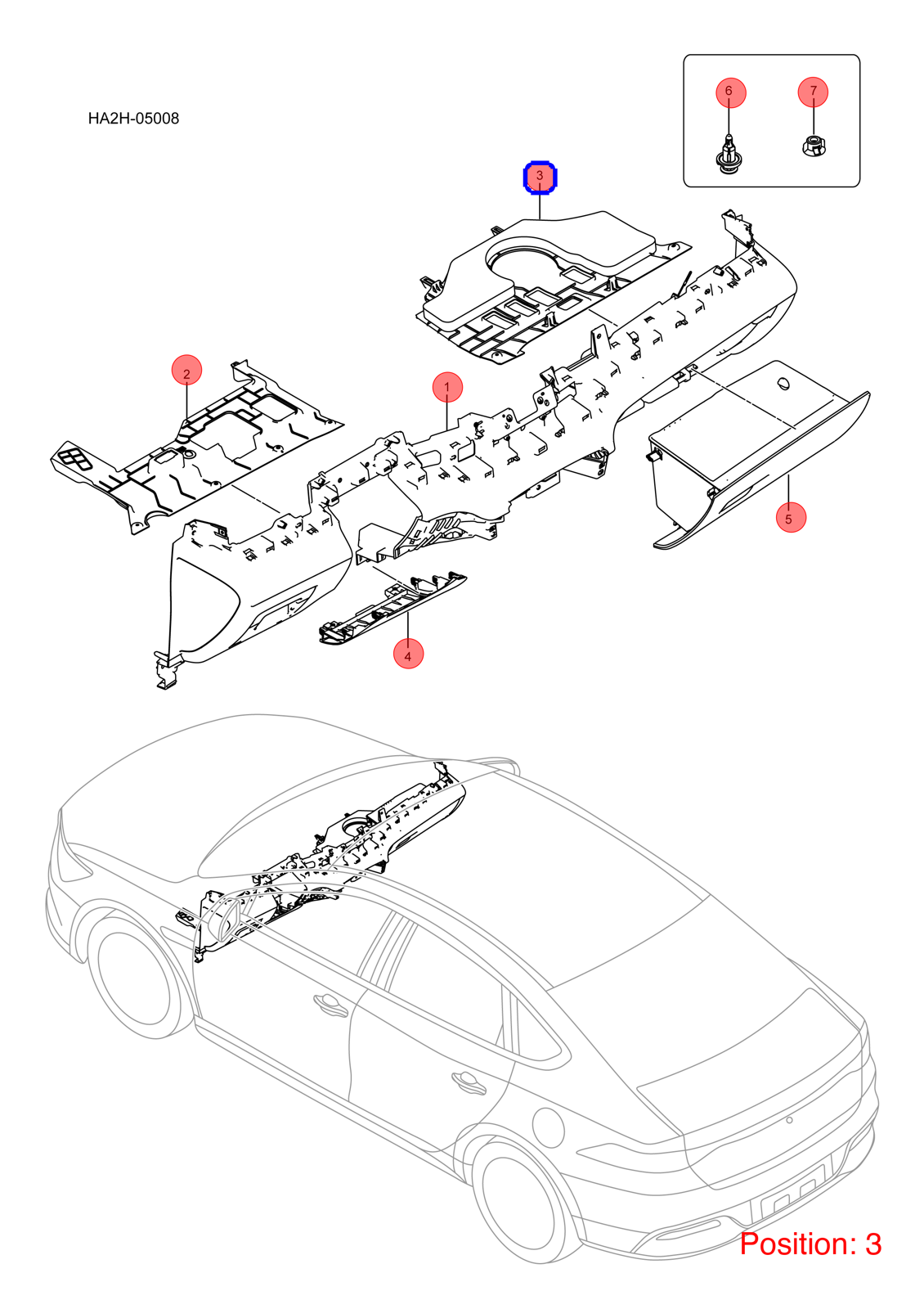 BYD Instrument panel lower guard plate OEM 1317125800 HA2HE5306620A00A7 FOR Qin KING Chazor Seal5 Destroyer 1317125800-BYD_OEM