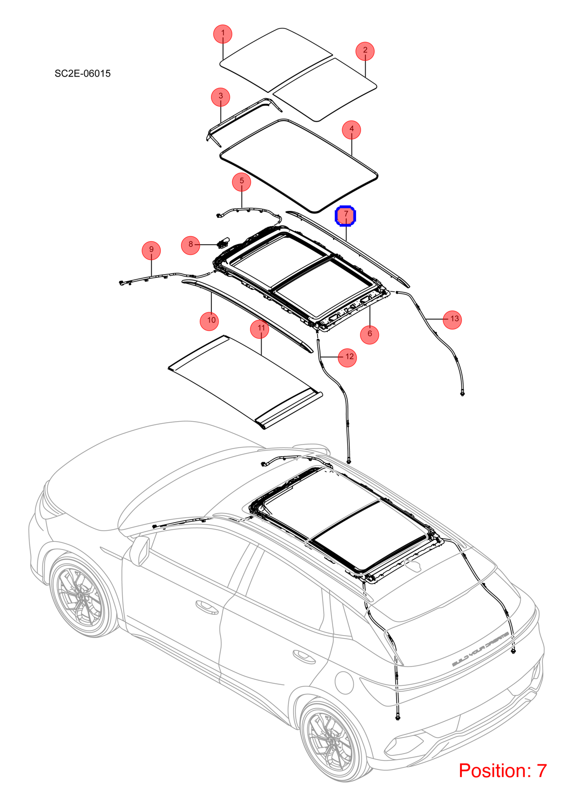 BYD Luggage rack OEM 1317127000 SC2E5709200 FOR Atto3 Yuan 1317127000-BYD_OEM