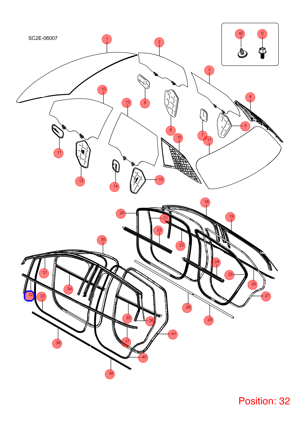 BYD Door glass pressure strip OEM 1317130900 SC2E6107115 FOR Atto3 Yuan 1317130900-BYD_OEM