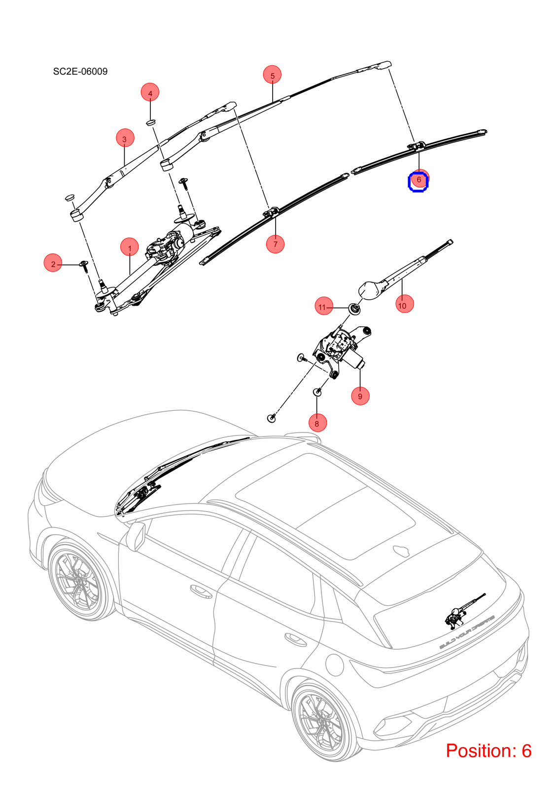 BYD Wiper blade OEM 1317133300 SC2E5205210 FOR Atto3 Yuan 1317133300-BYD_OEM