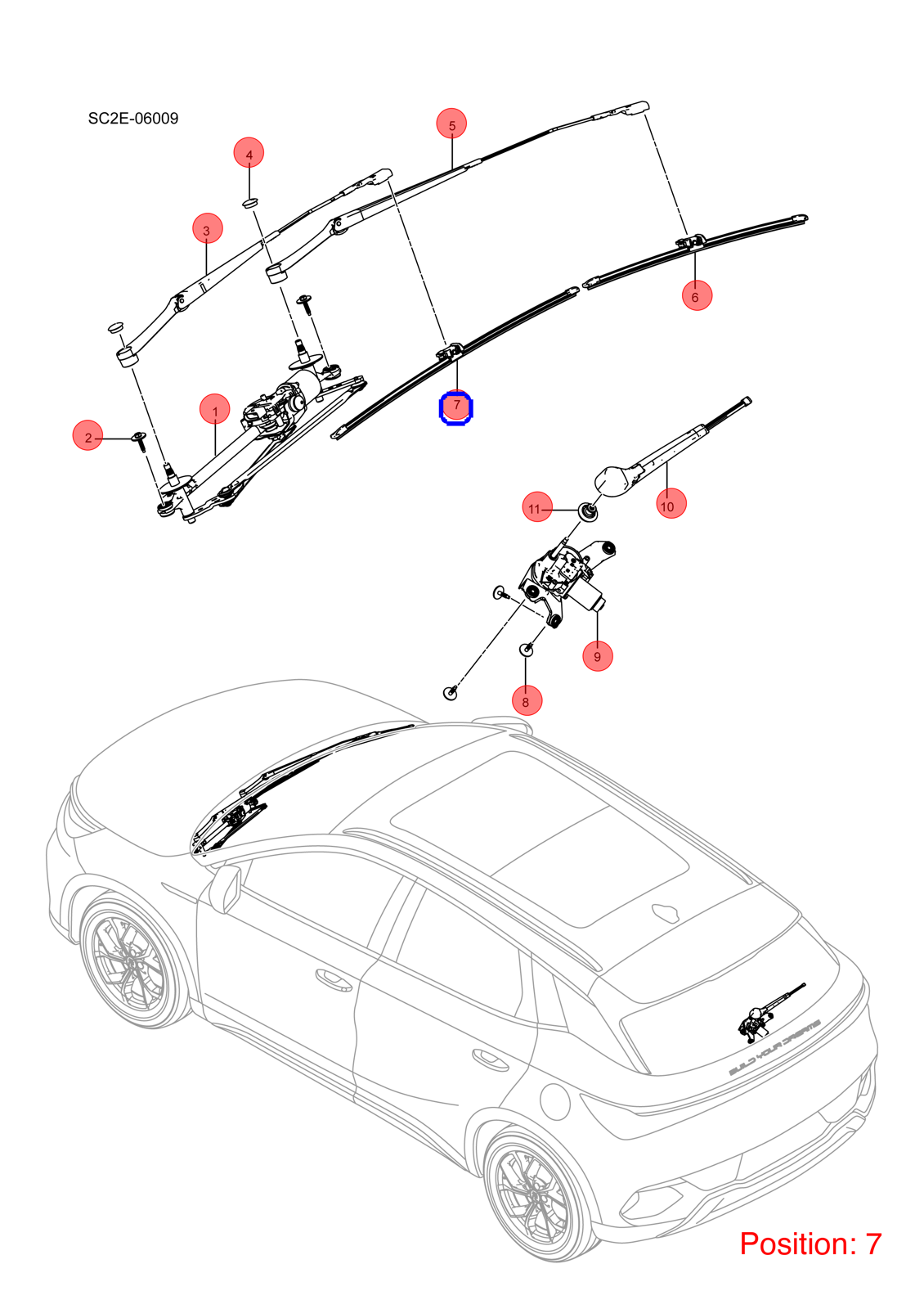 BYD Wiper blade OEM 1317133400 SC2E5205110 FOR Atto3 Yuan 1317133400-BYD_OEM