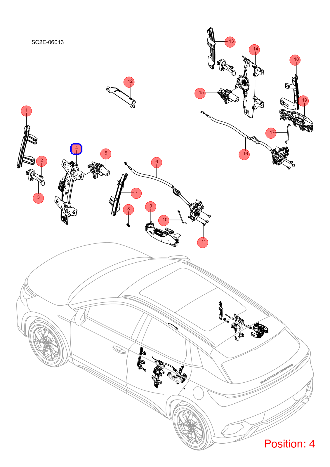 BYD Window Regulator OEM 1318041600 SC2E6204110 FOR Atto3 Yuan 1318041600-BYD_OEM