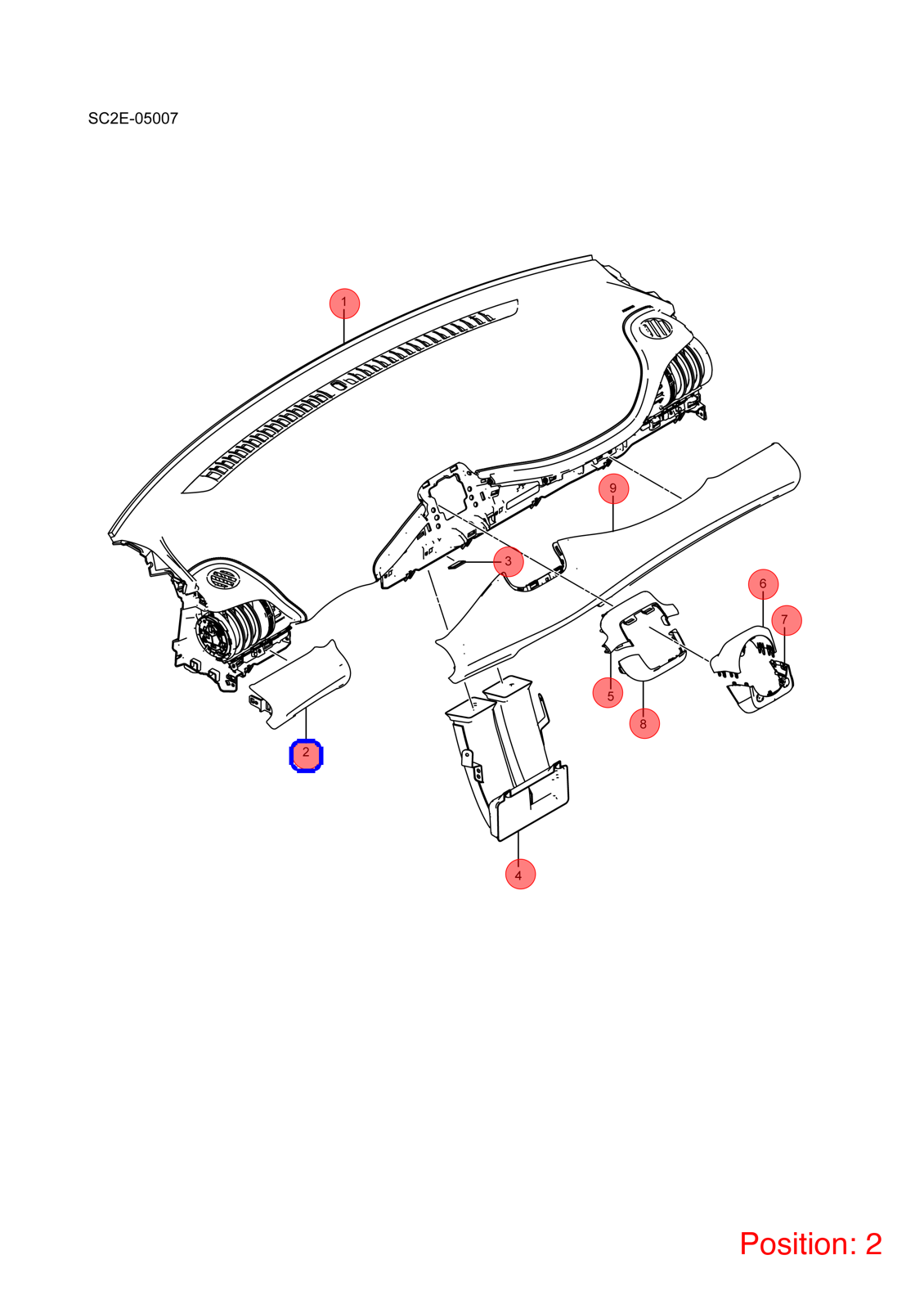 BYD Instrument panel trim OEM 1318783900 SC2E530615000A7 FOR Atto3 Yuan 1318783900-BYD_OEM