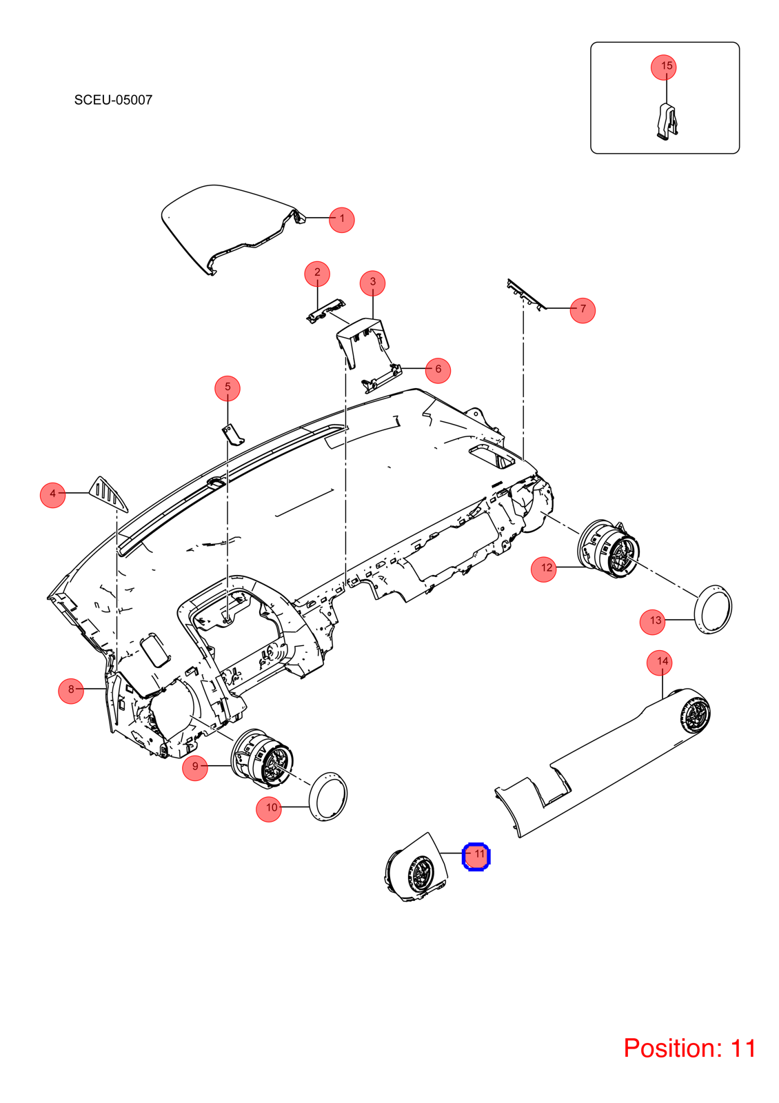 BYD Instrument panel trim OEM 1319009800 SCED5306150D1 FOR Atto3 Yuan 1319009800-BYD_OEM