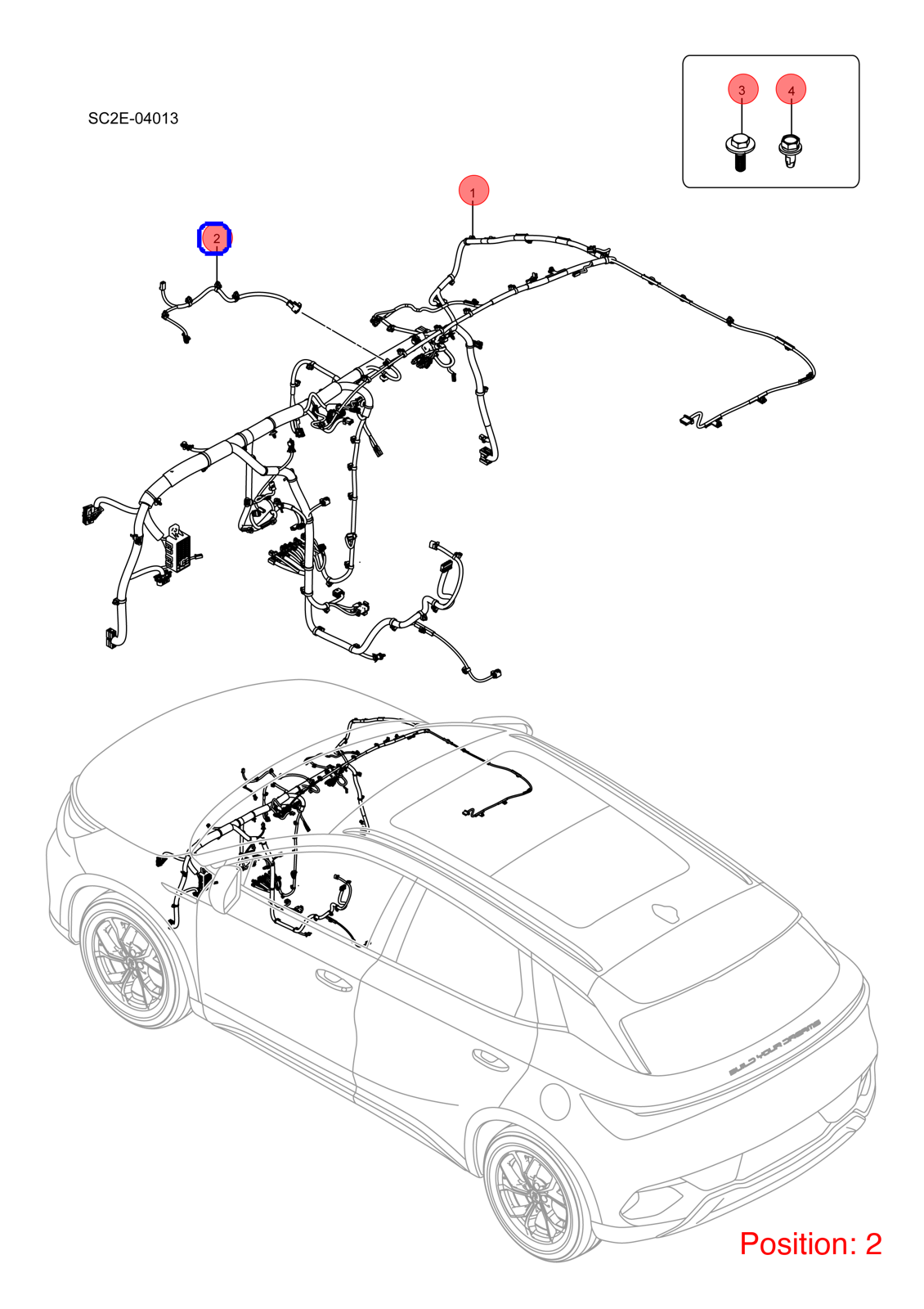 BYD Instrument panel wiring harness OEM 1319021600 SC2E4003110A FOR Atto3 Yuan 1319021600-BYD_OEM