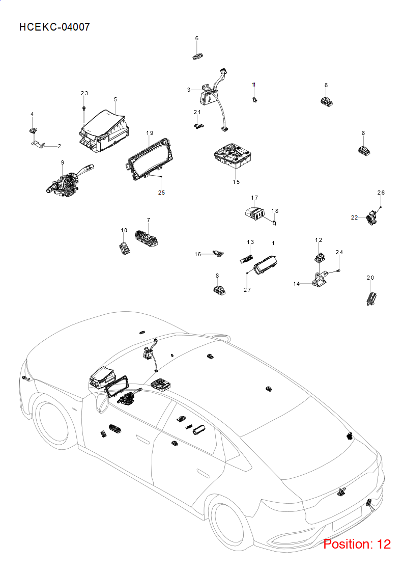 BYD Tailgate switch OEM 1319046100 SA3HE3797600A FOR Han Seal 1319046100-BYD_OEM