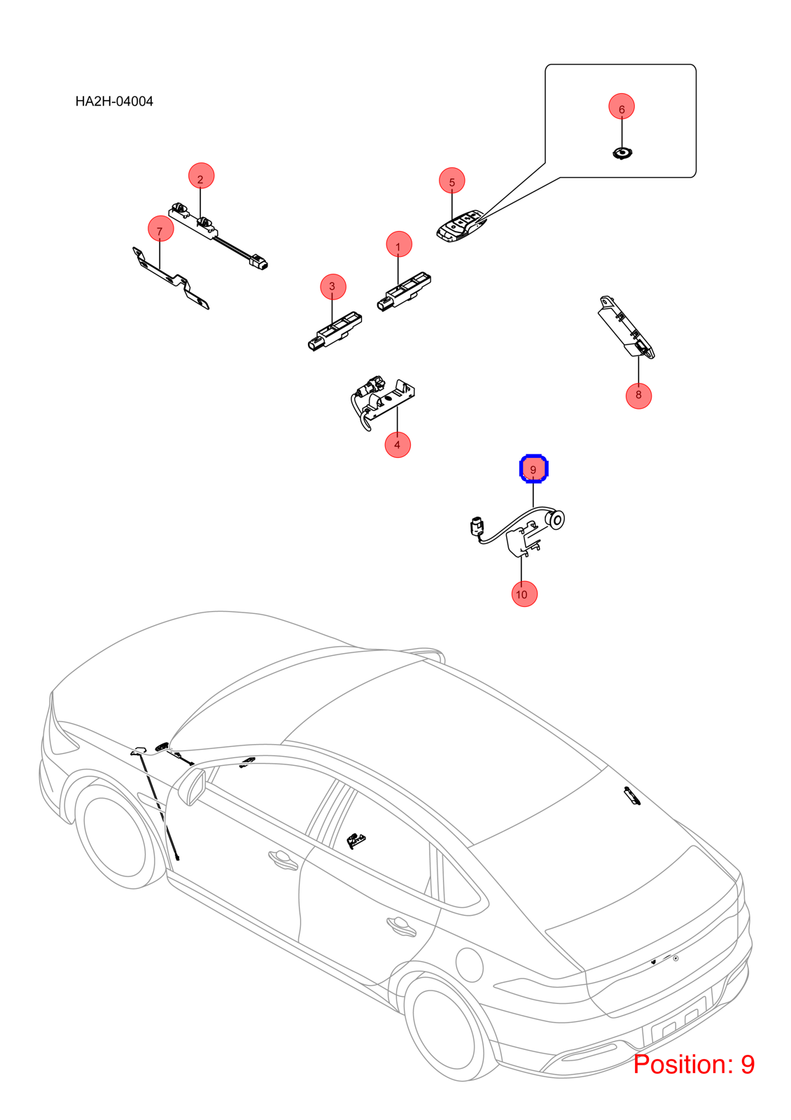 BYD Tailgate switch OEM 1319560300 HA2E364280000HA4 FOR Qin 1319560300-BYD_OEM
