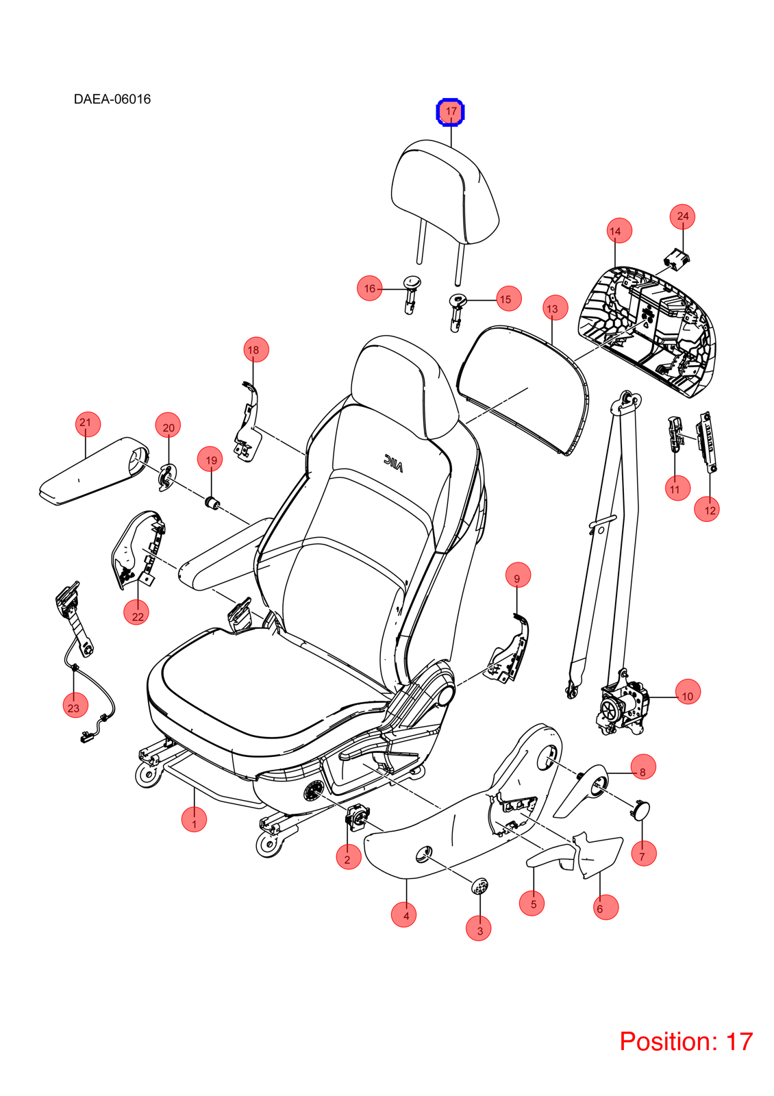 BYD Seat headrest OEM 1319730300 DAEA6808010 FOR D1 1319730300-BYD_OEM